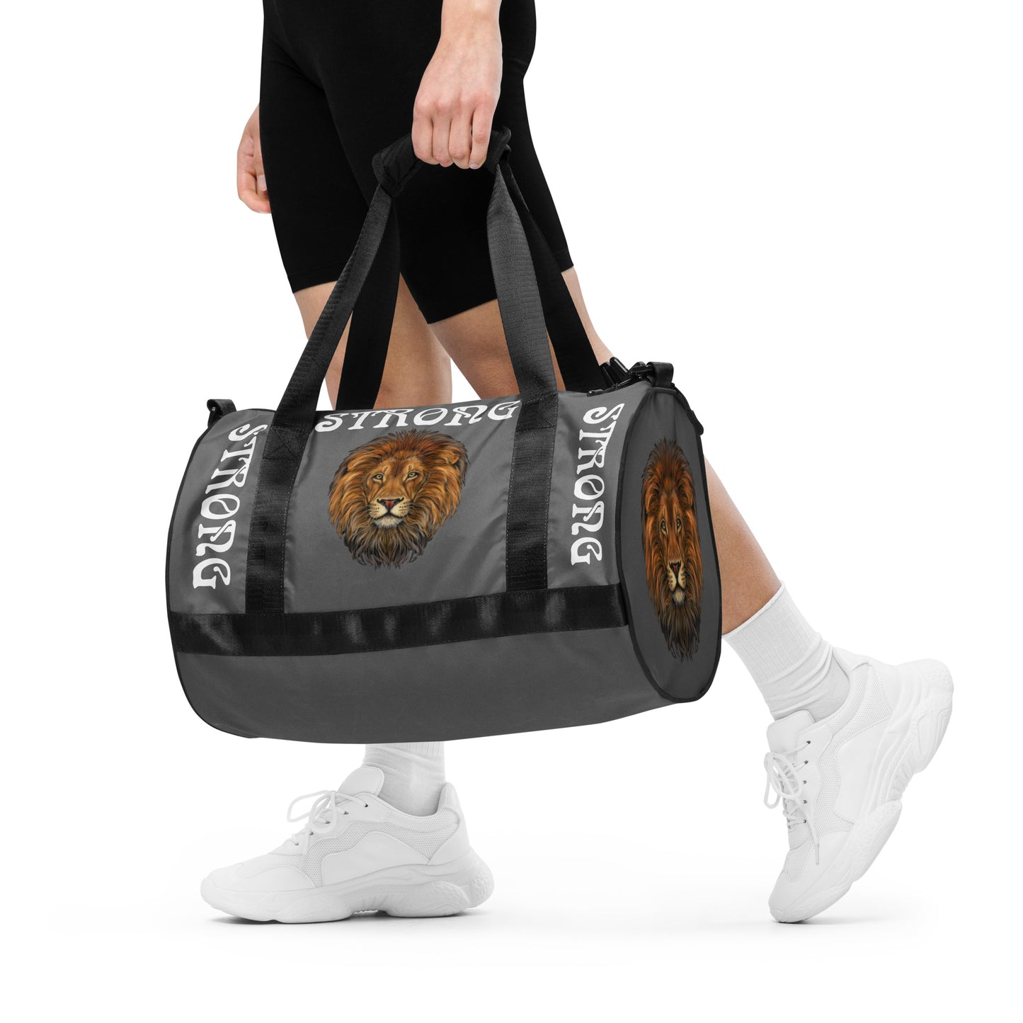 “STRONG” Grey Gym Bag W/White Font