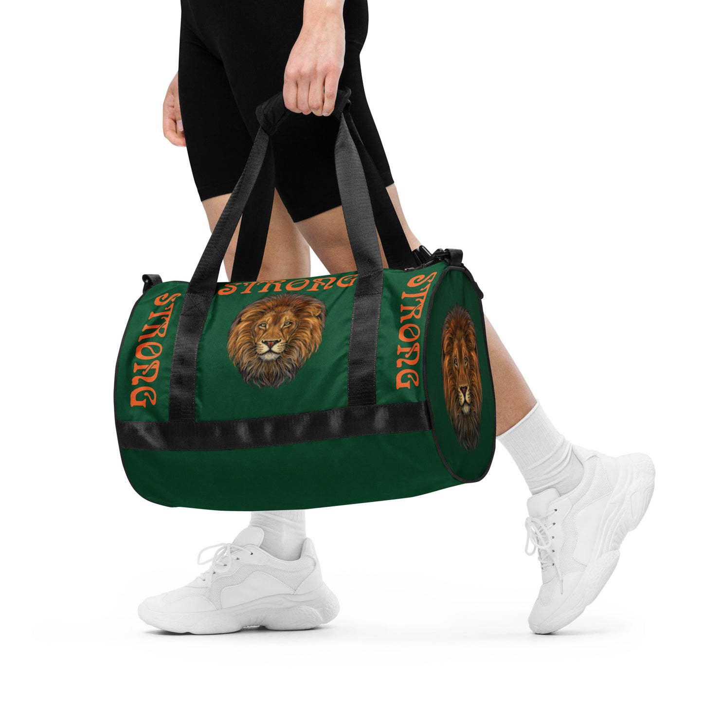 “STRONG” Green Gym Bag W/Orange Font