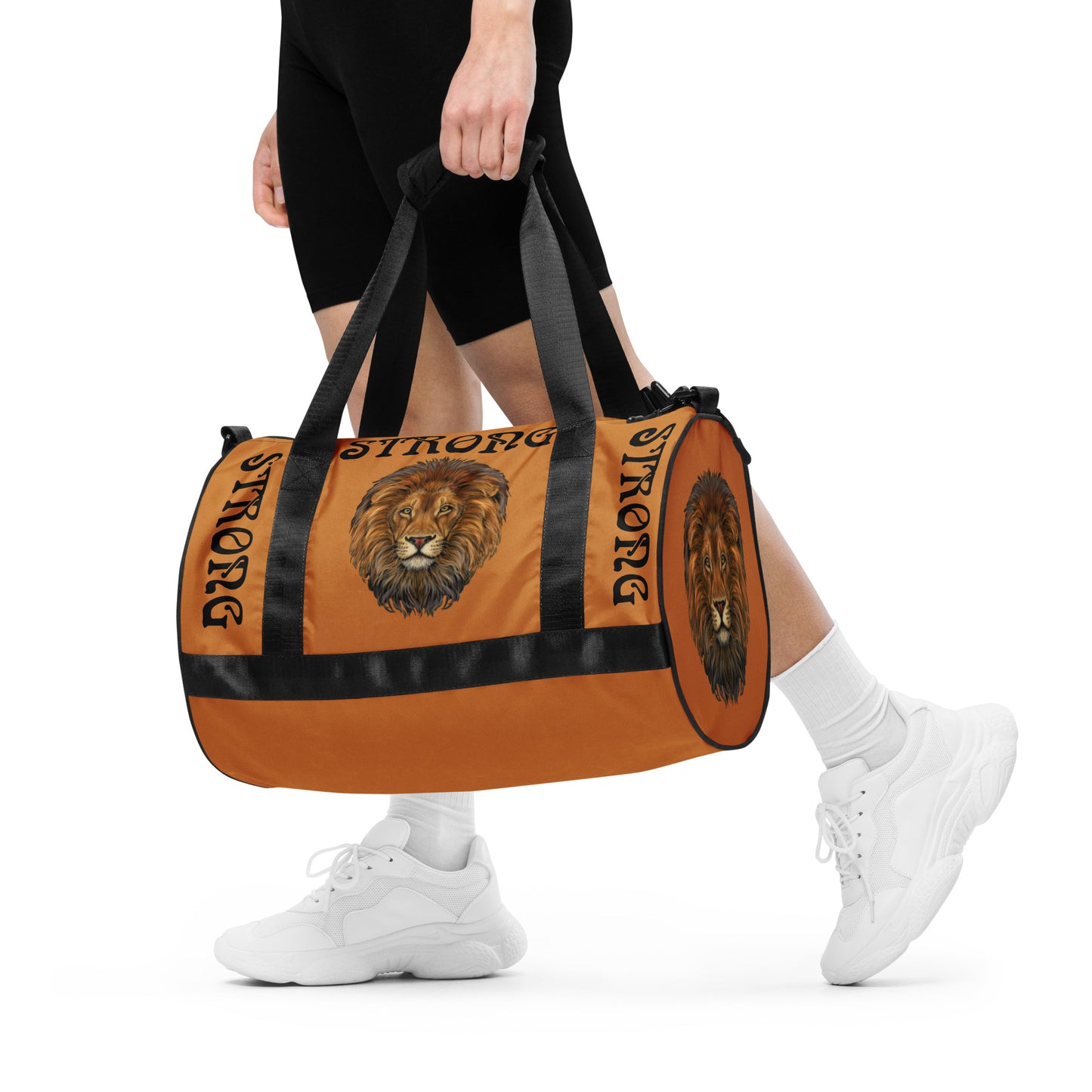 “STRONG” Bronze Gym Bag W/Black Font