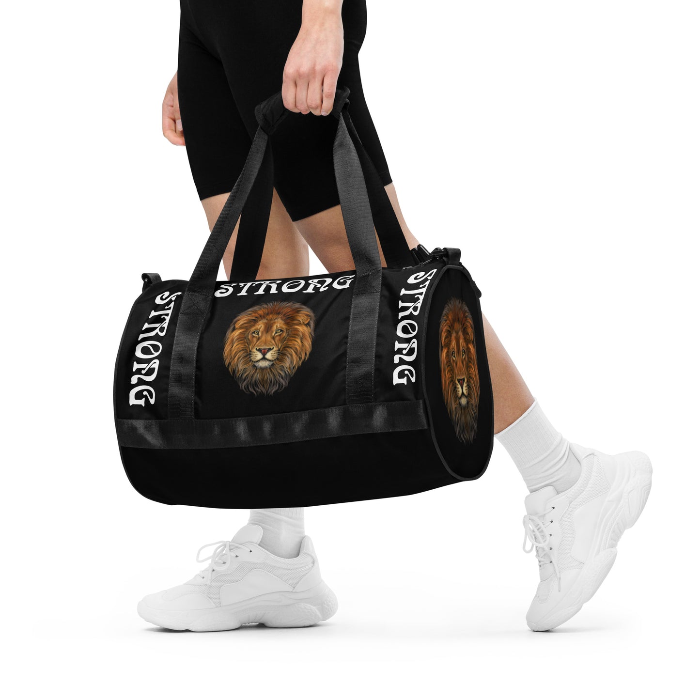 “STRONG” Black Gym Bag W/White Font