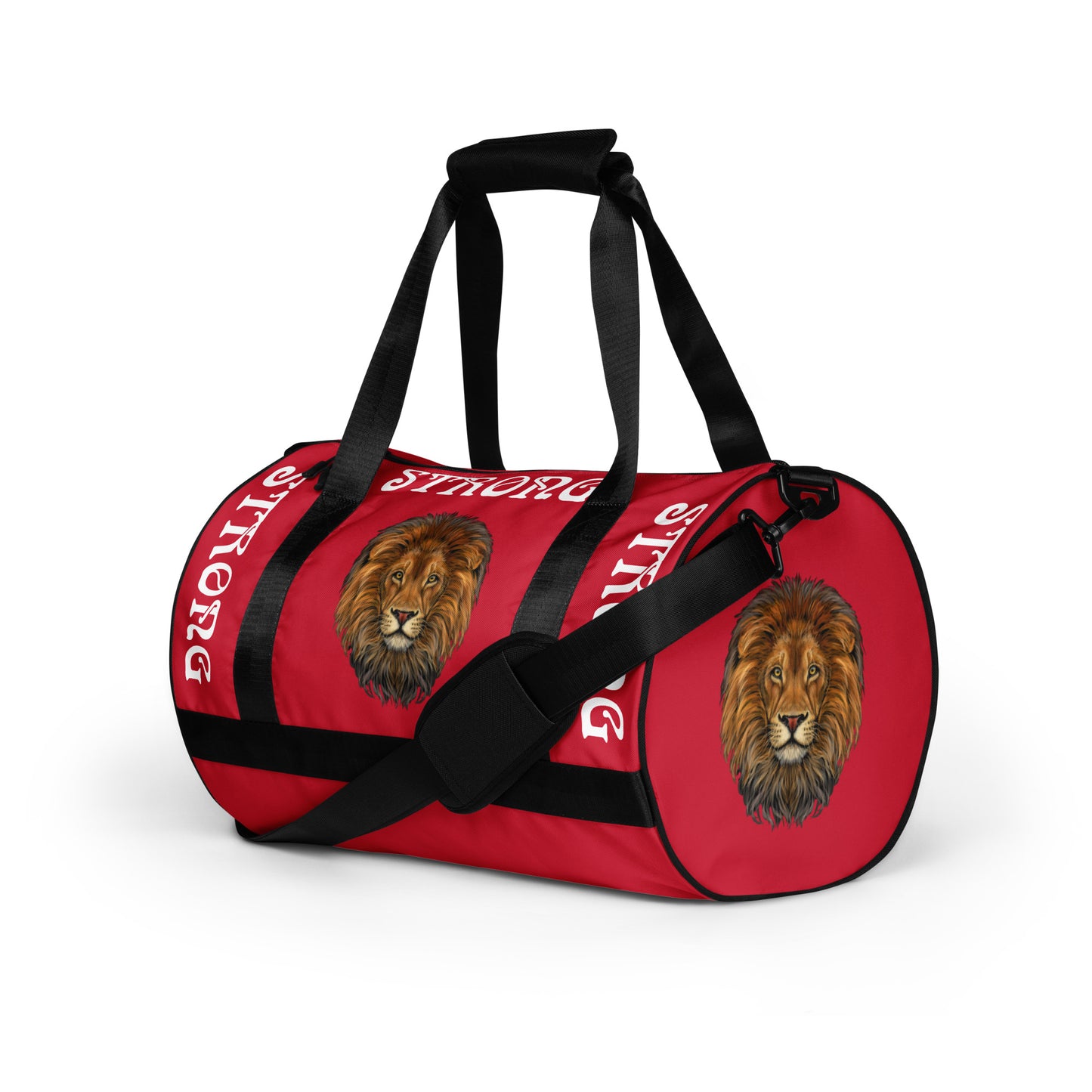 “STRONG” Red Gym Bag W/White Font