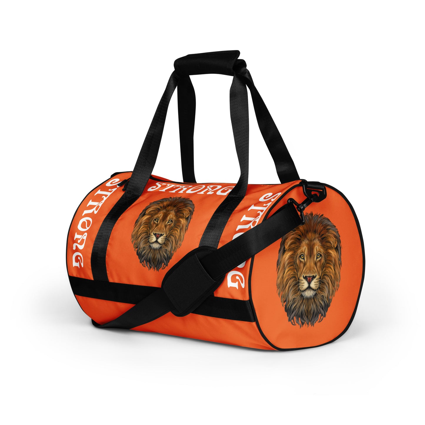 “STRONG” Orange Gym Bag W/White Font