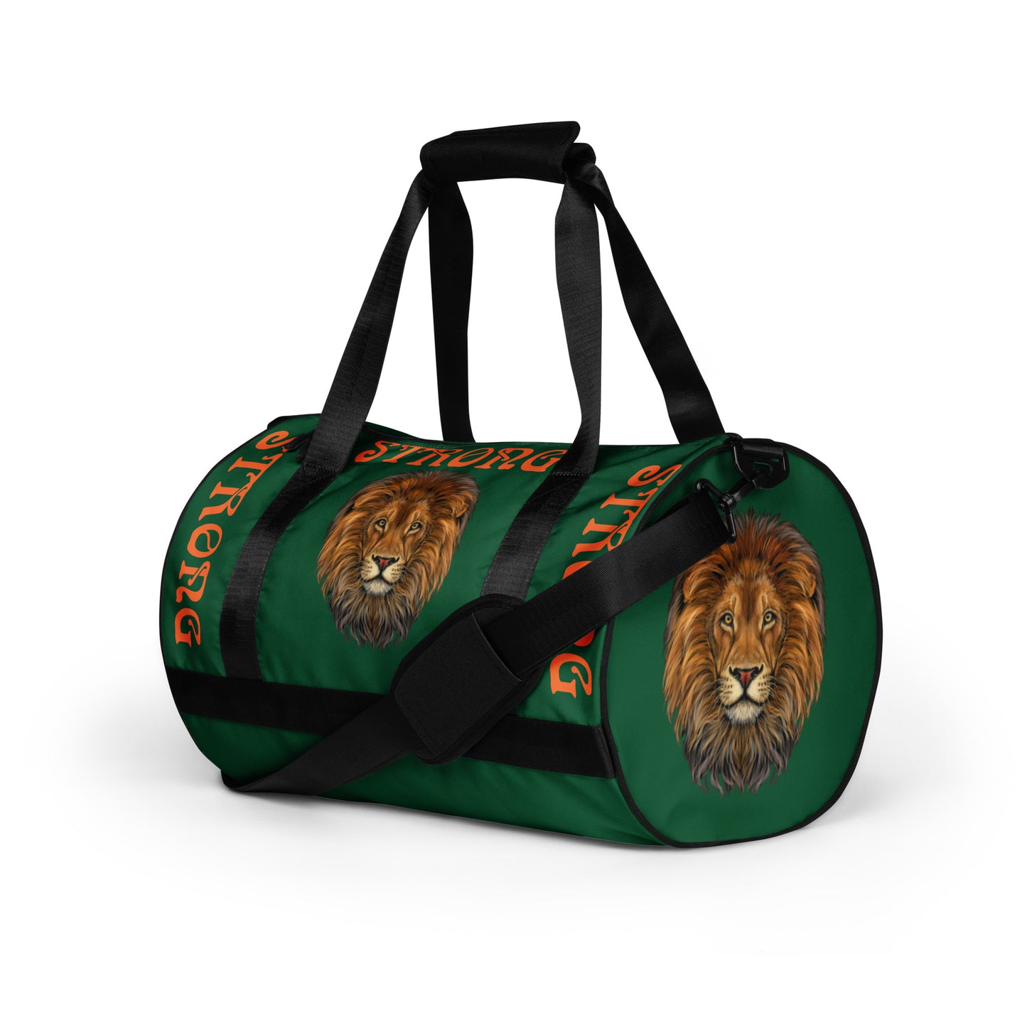 “STRONG” Green Gym Bag W/Orange Font