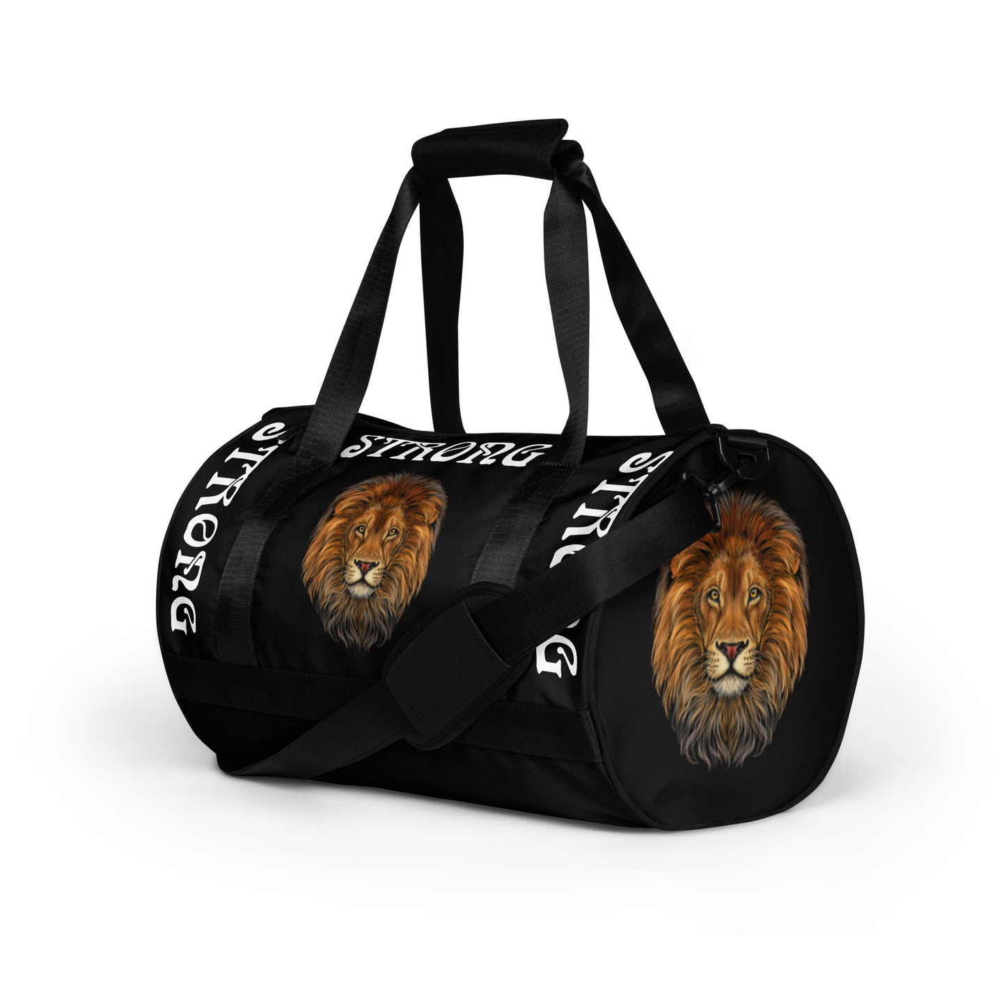 “STRONG” Black Gym Bag W/White Font