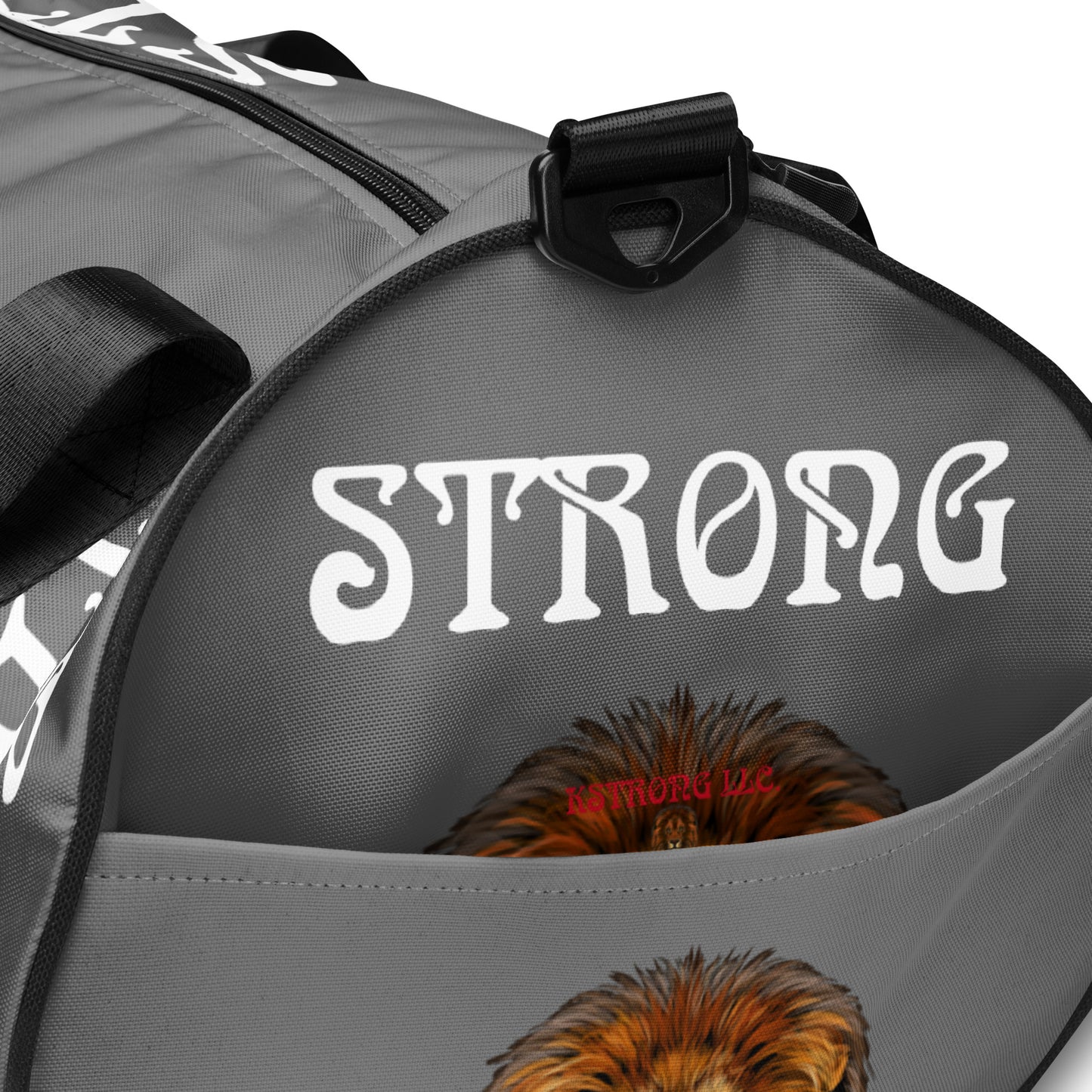 “STRONG” Grey Gym Bag W/White Font