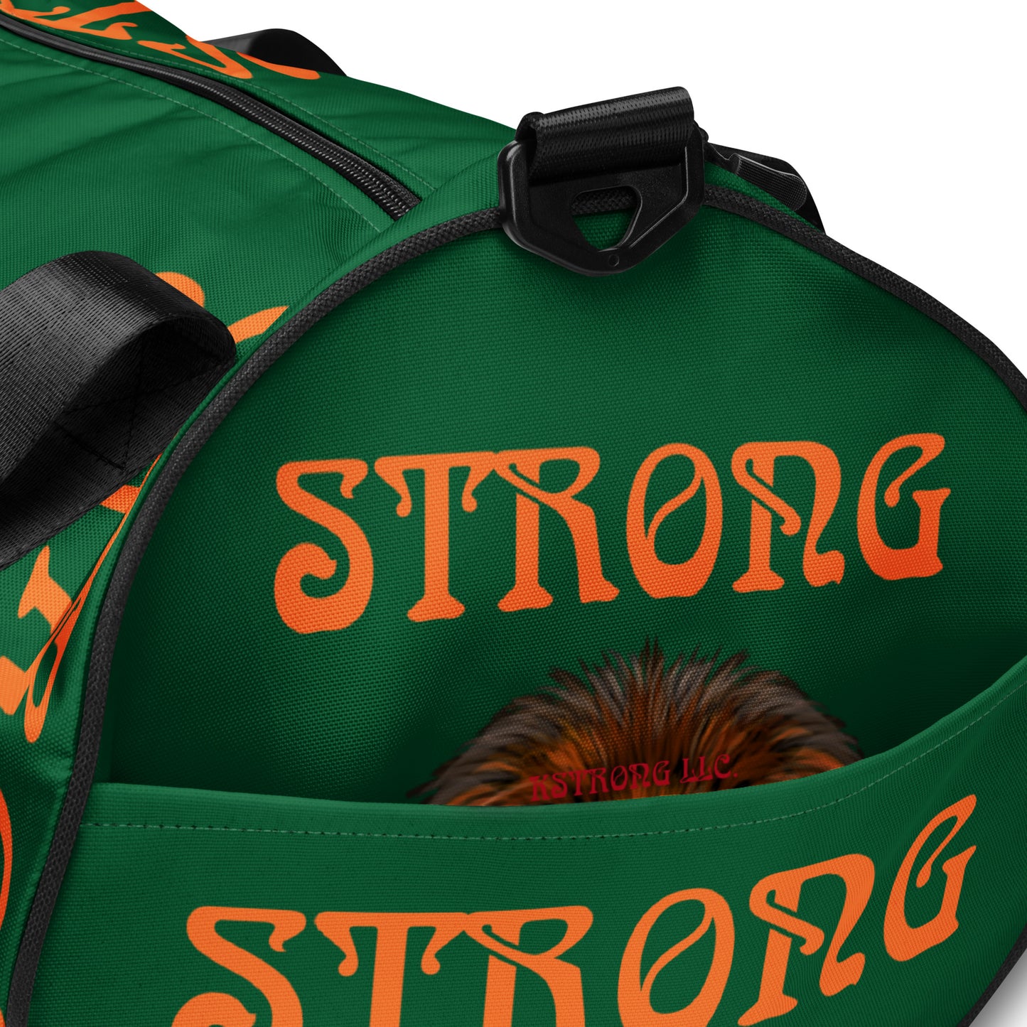 “STRONG” Green Gym Bag W/Orange Font