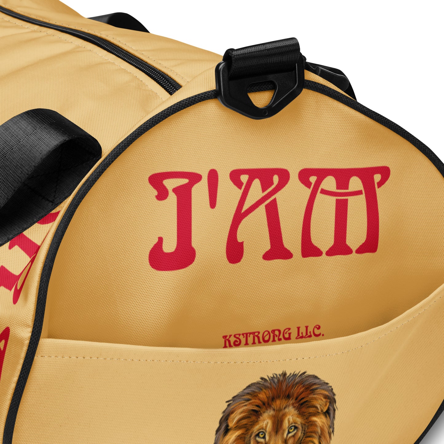 “I’AM BRAVE!” Fawn Gym Bag W/Red Font