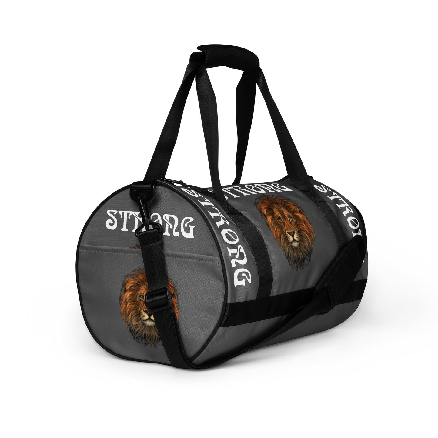 “STRONG” Grey Gym Bag W/White Font