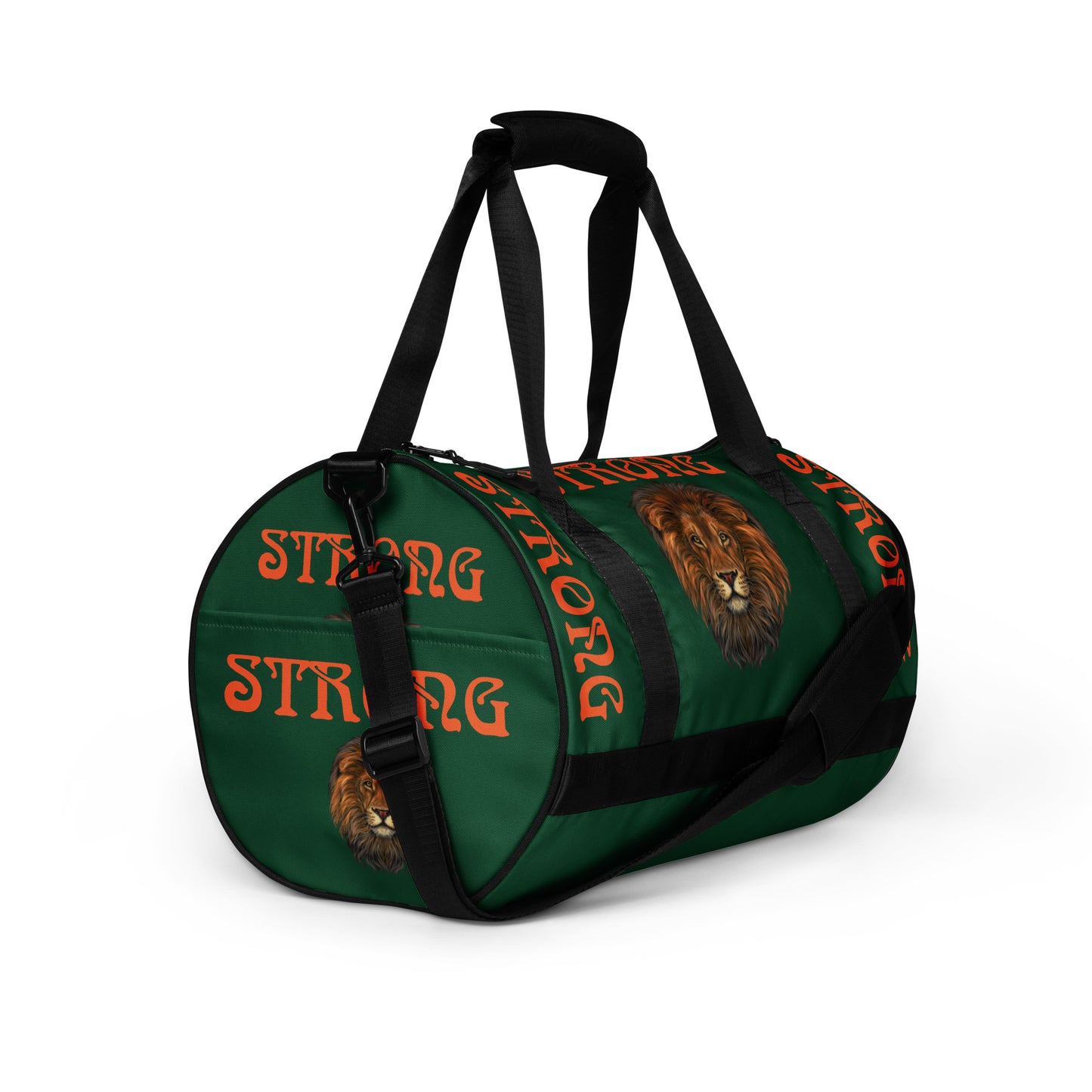 “STRONG” Green Gym Bag W/Orange Font