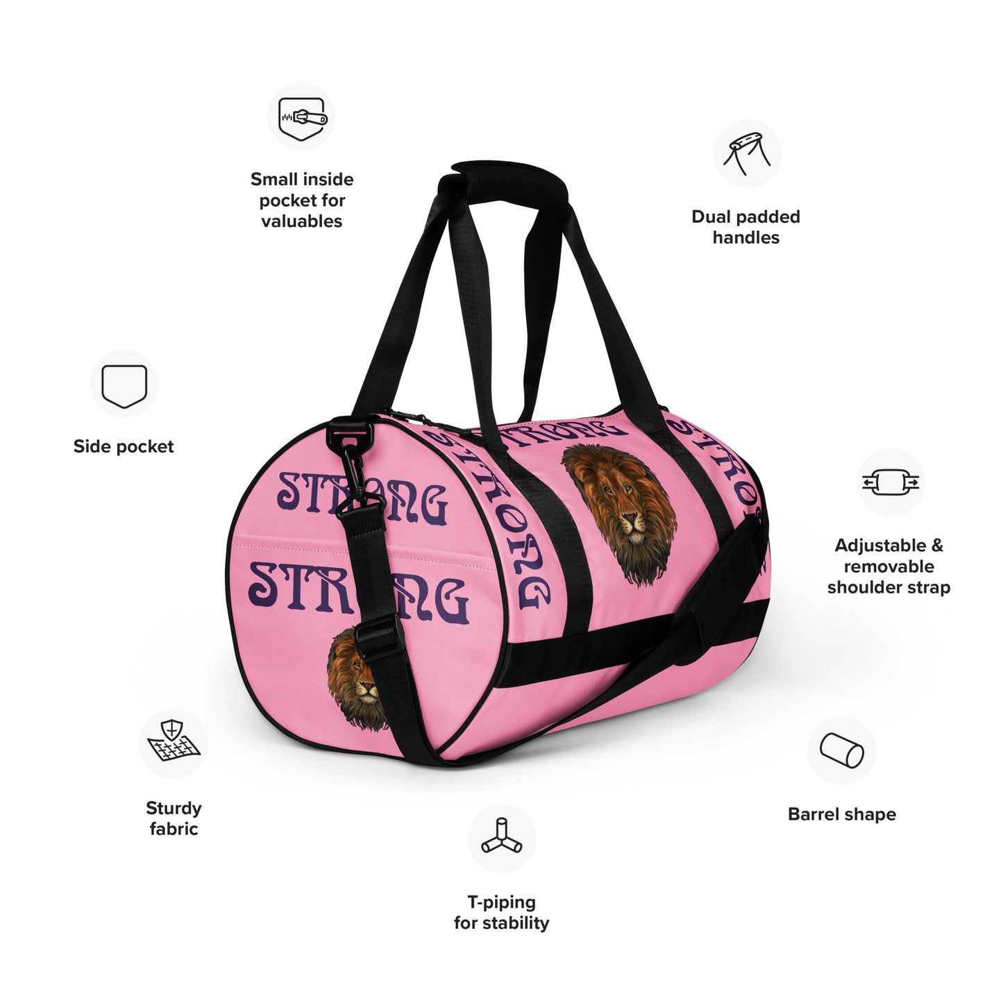 “STRONG” Cotton Candy Gym Bag W/Purple Font