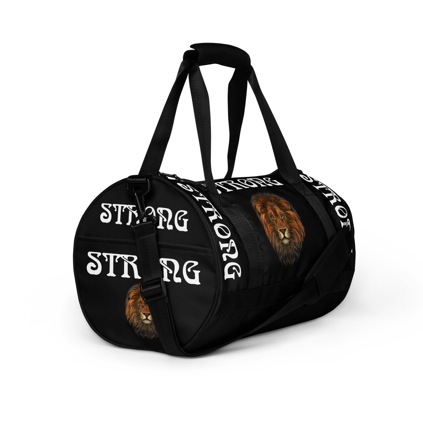 “STRONG” Black Gym Bag W/White Font