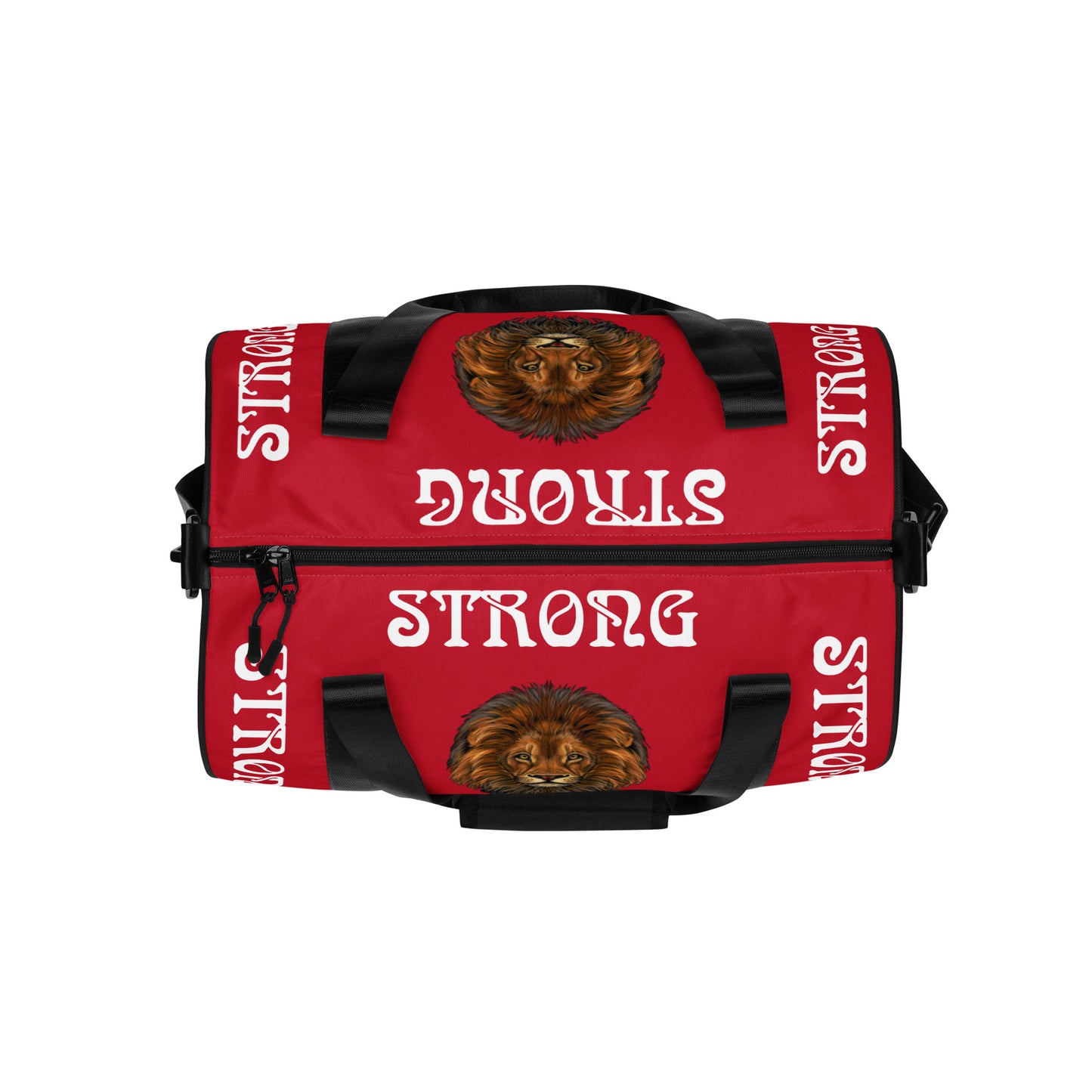 “STRONG” Red Gym Bag W/White Font