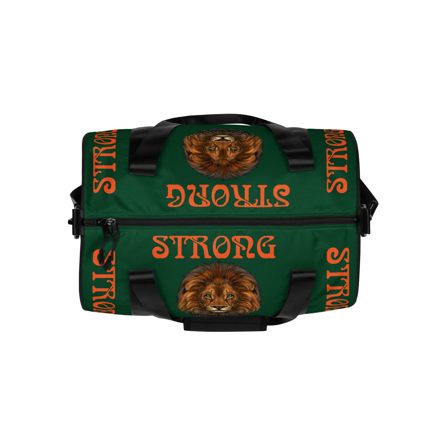 “STRONG” Green Gym Bag W/Orange Font