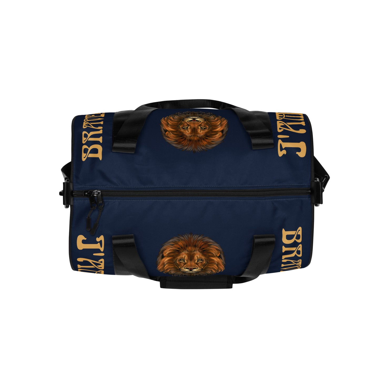 “I’AM BRAVE!” Navy Gym Bag W/Fawn Font