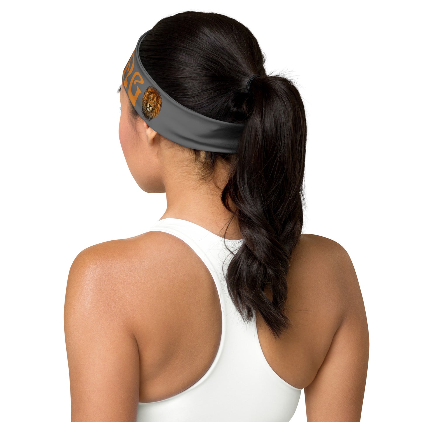 “STRONG” Grey Headband W/Brown Font