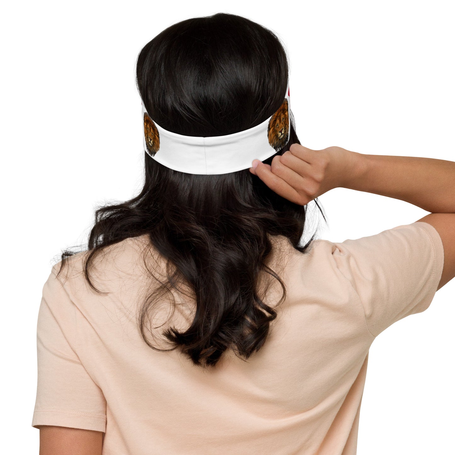 “POWERFUL!”White Headband W/Red Font