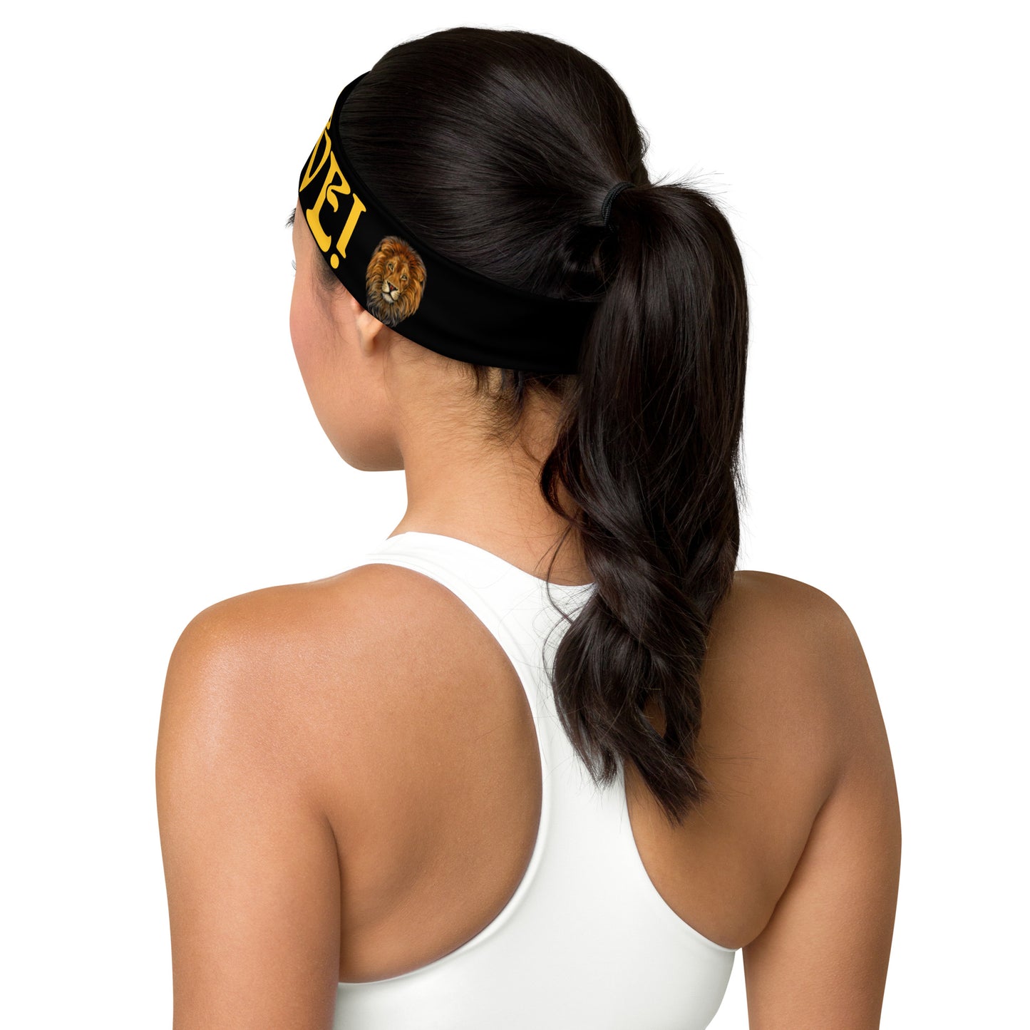 “BRAVE!” Black Headband W/Yellow Font
