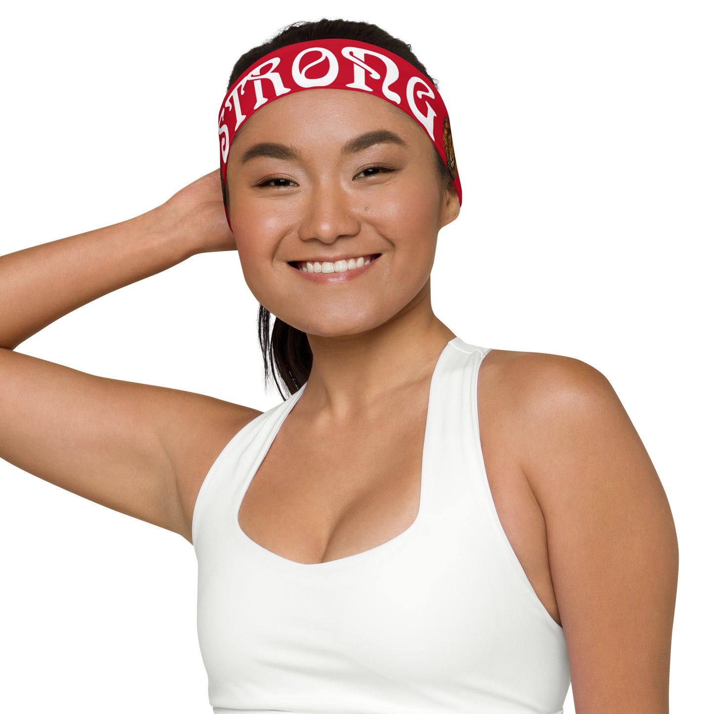 “STRONG” Red Headband W/White Font