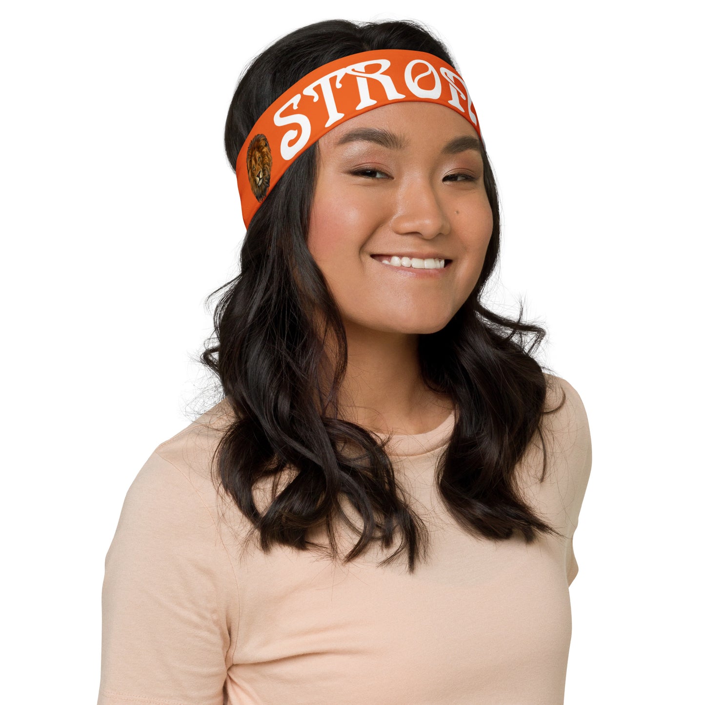 “STRONG” Orange Headband W/White Font