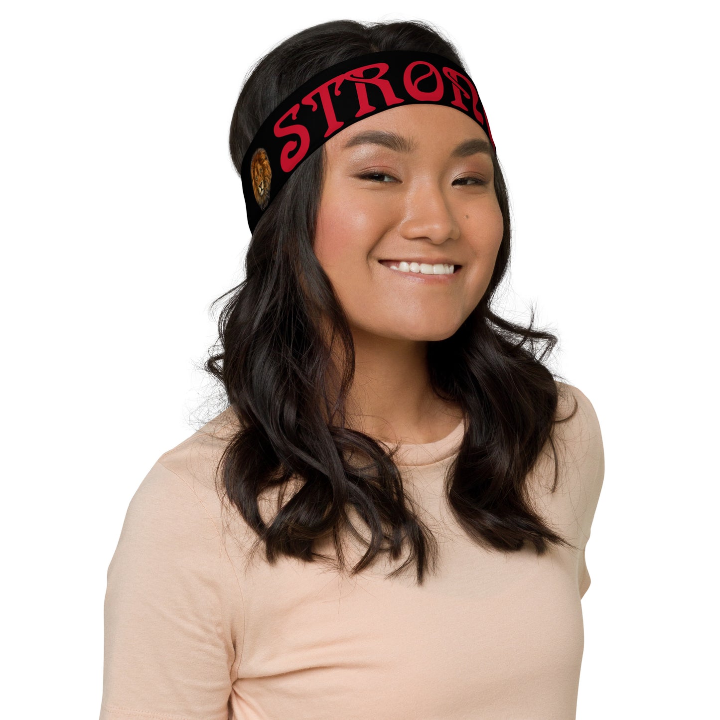 “STRONG”Black Headband W/Red Font