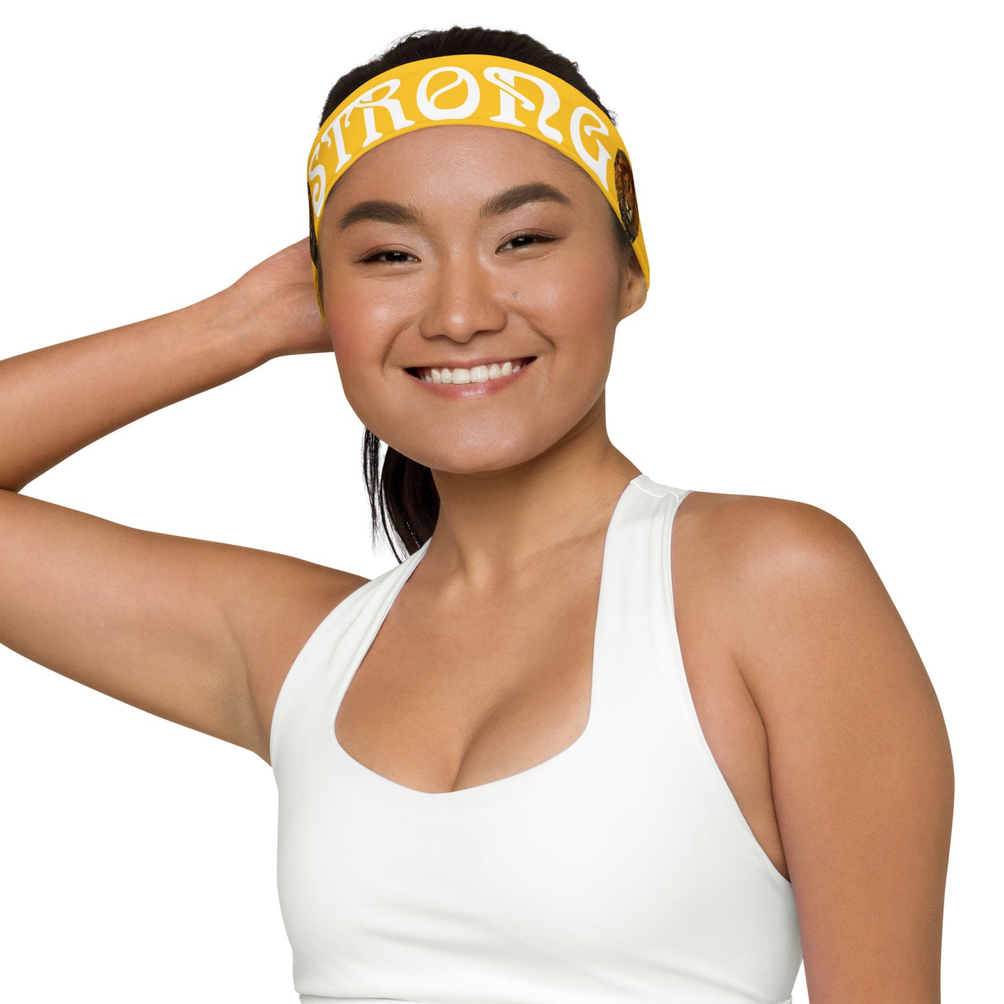 “STRONG” Yellow Headband W/White Font