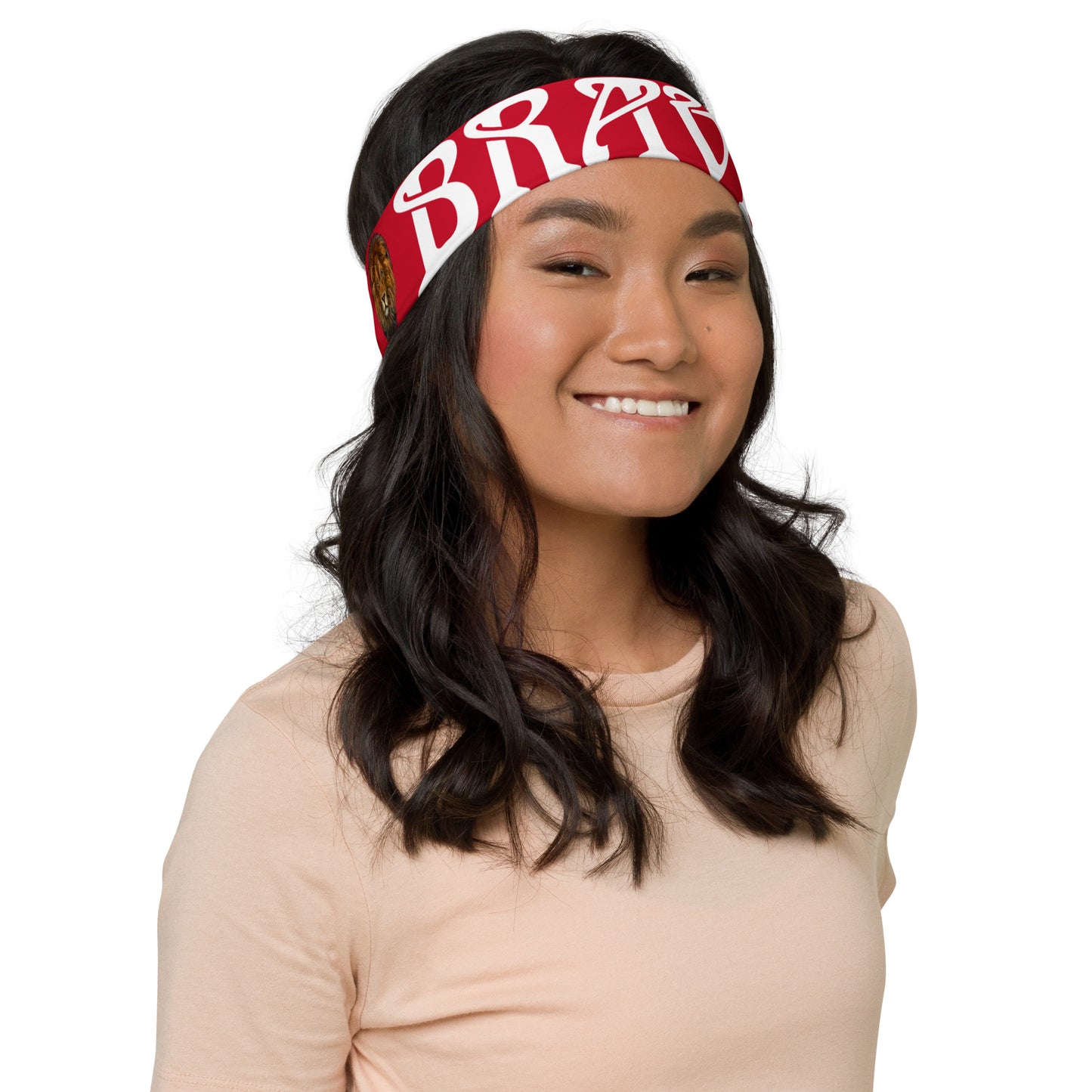 “BRAVE!” Red Headband W/White Font
