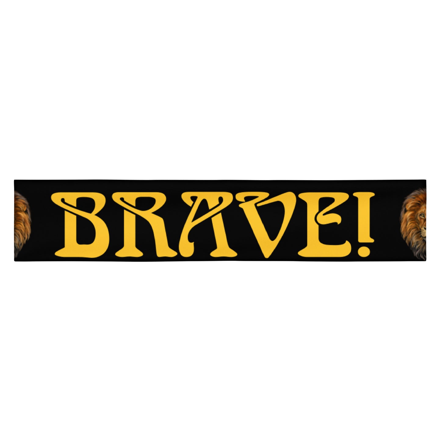 “BRAVE!” Black Headband W/Yellow Font