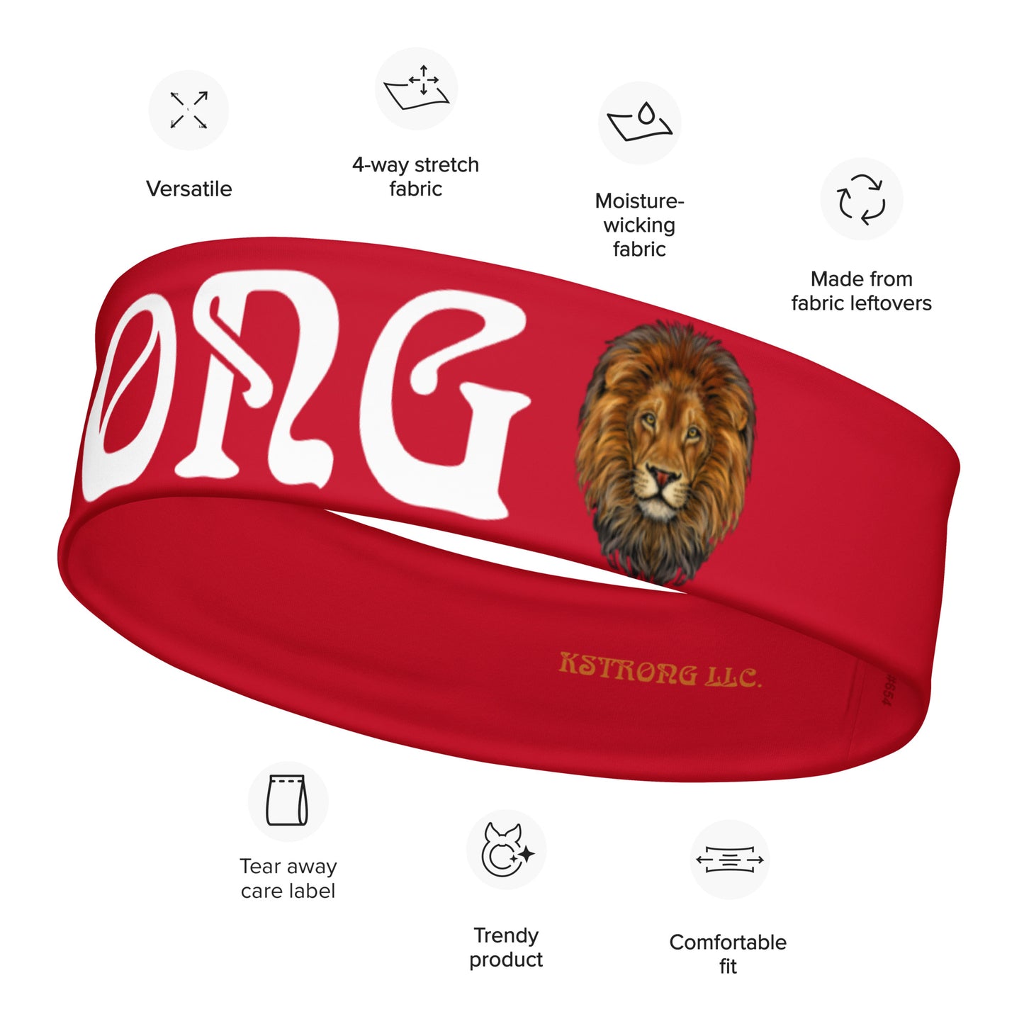 “STRONG” Red Headband W/White Font
