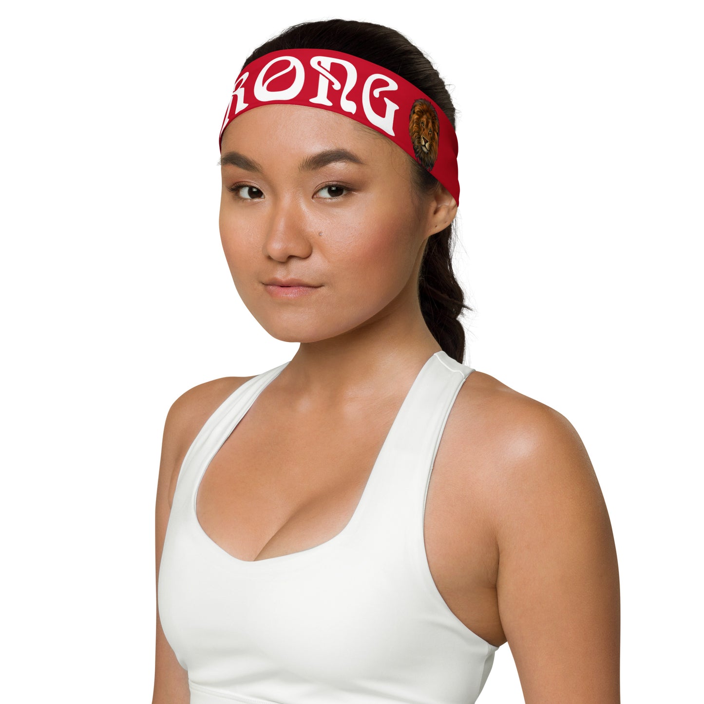 “STRONG” Red Headband W/White Font