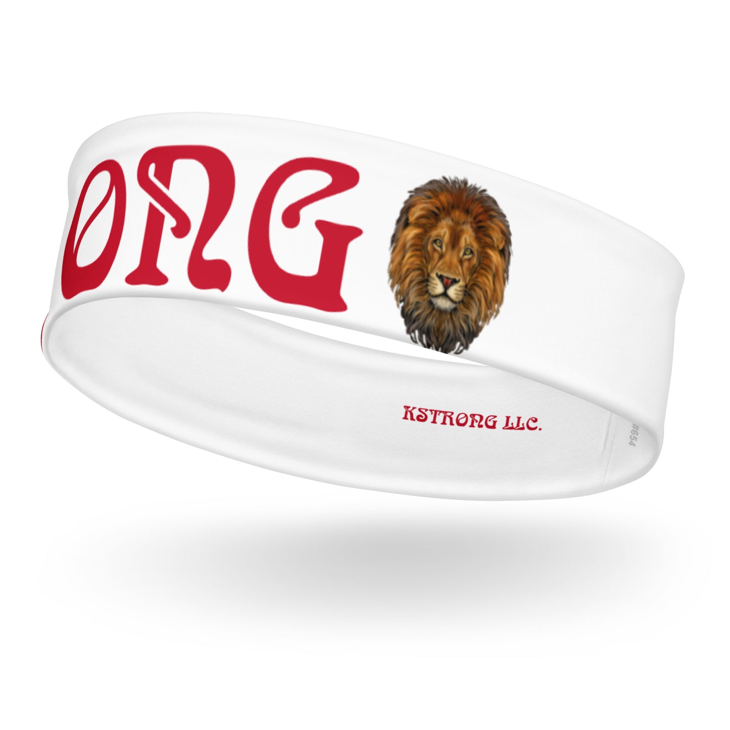 “STRONG” White Headband W/Red Font