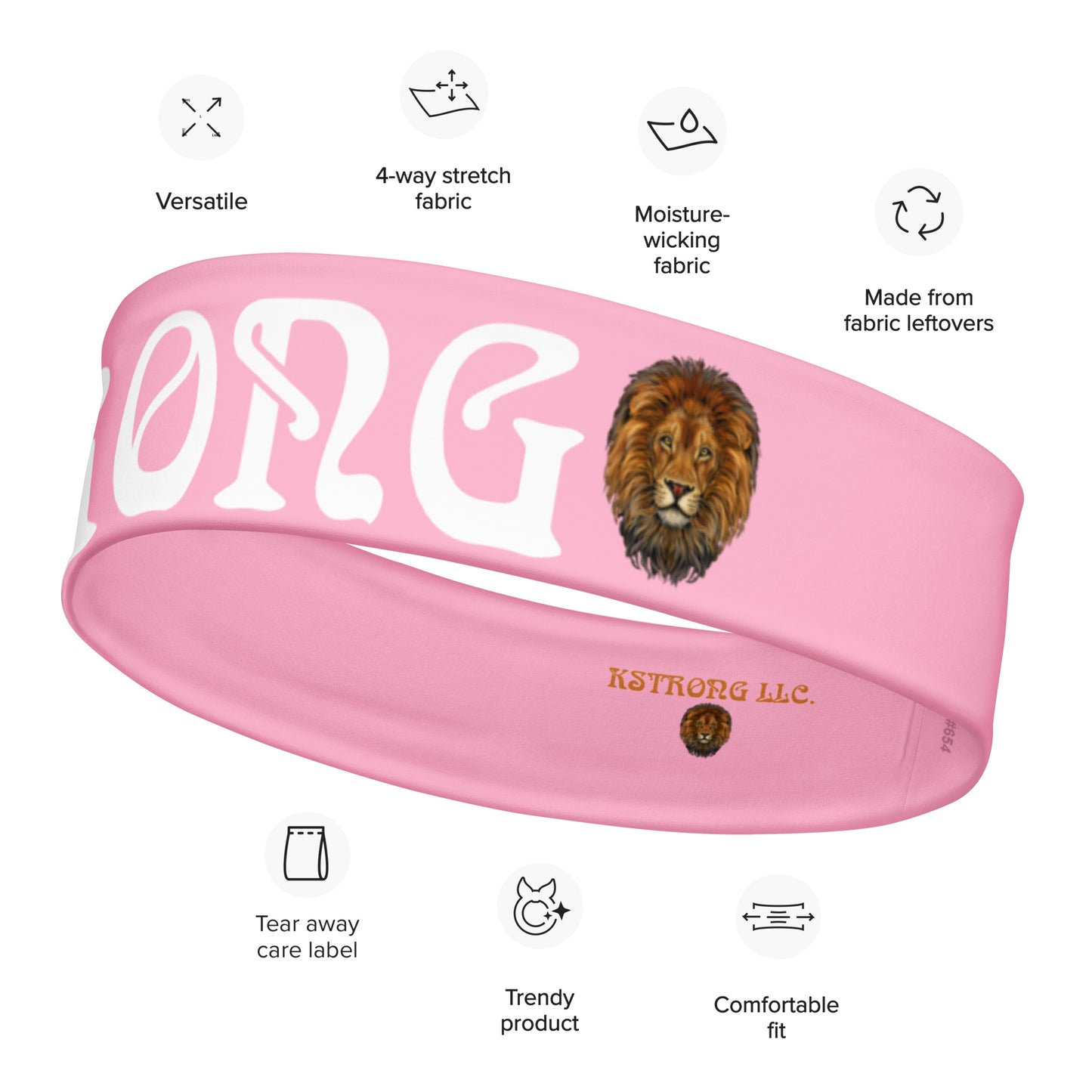 “STRONG” Cotton Candy Headband W/White Font