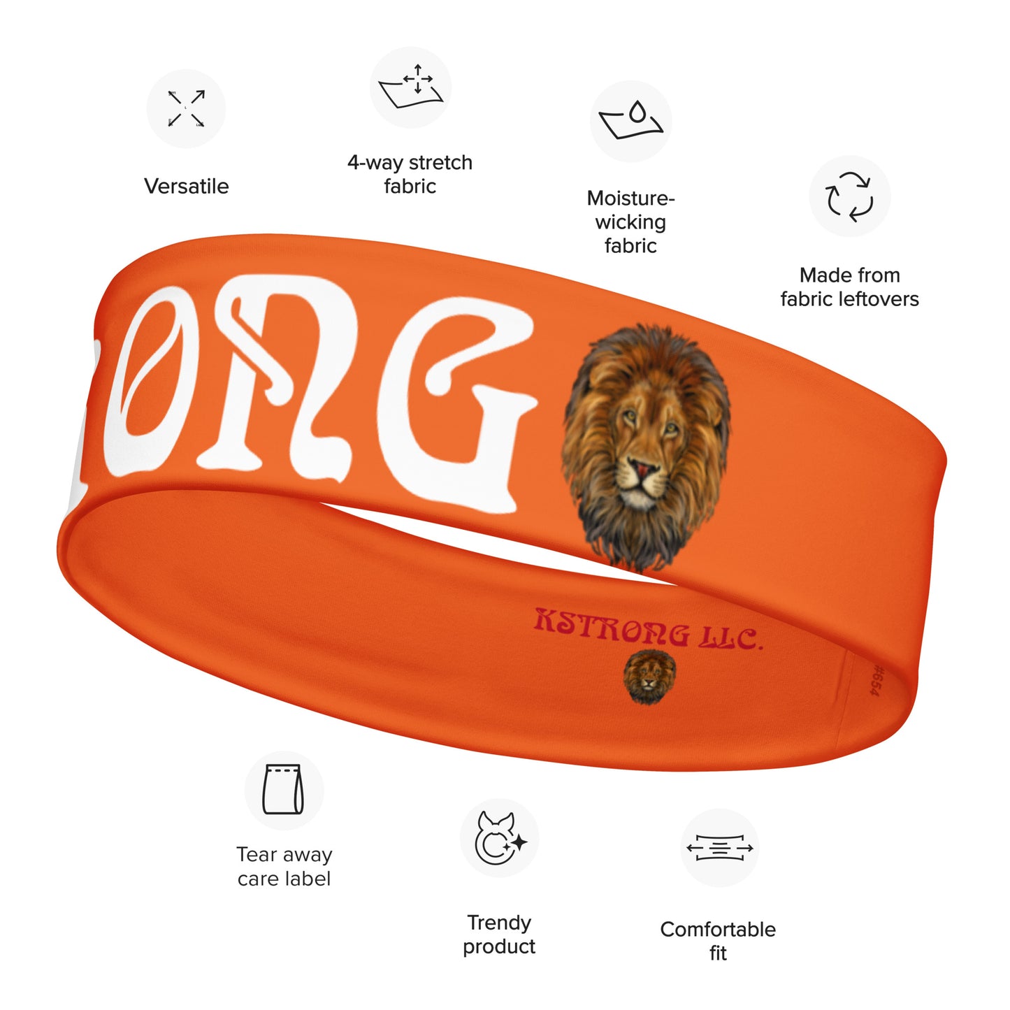 “STRONG” Orange Headband W/White Font