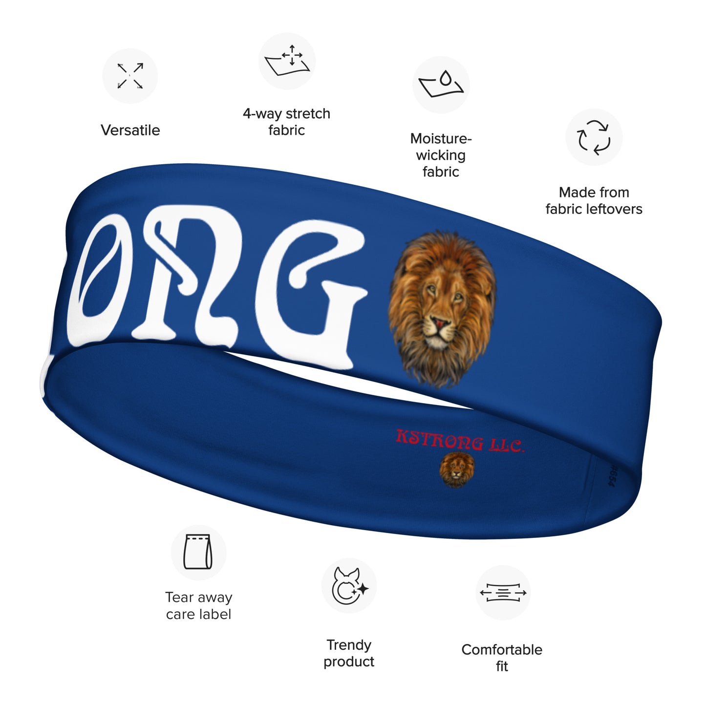 “STRONG” Blue Headband W/White Font