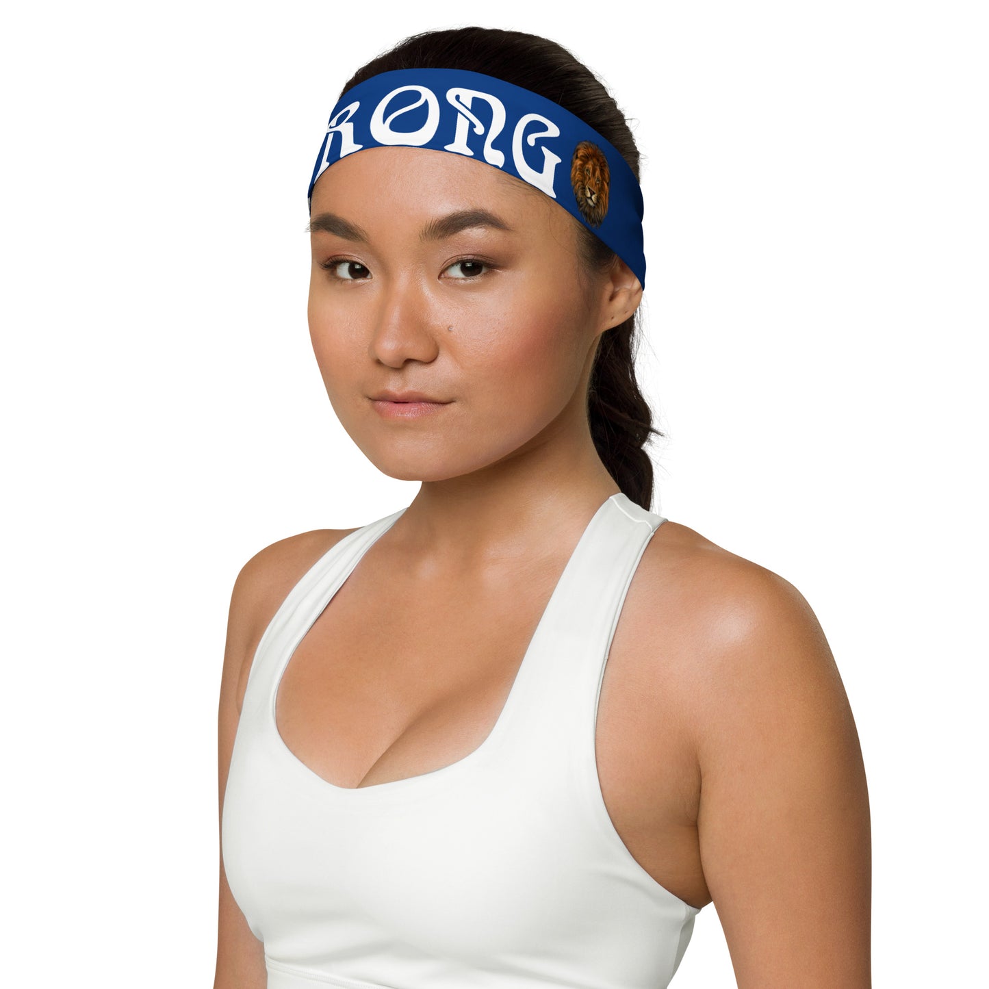 “STRONG” Blue Headband W/White Font