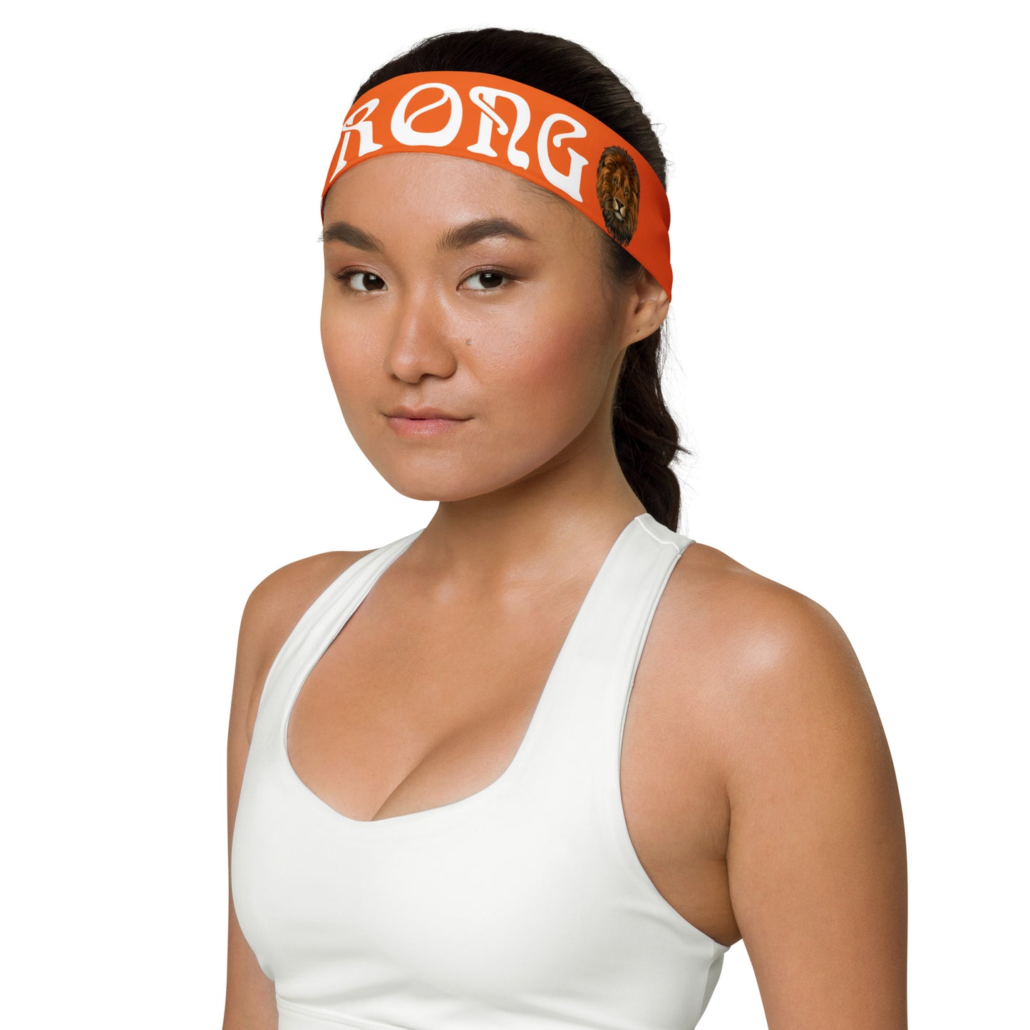 “STRONG” Orange Headband W/White Font