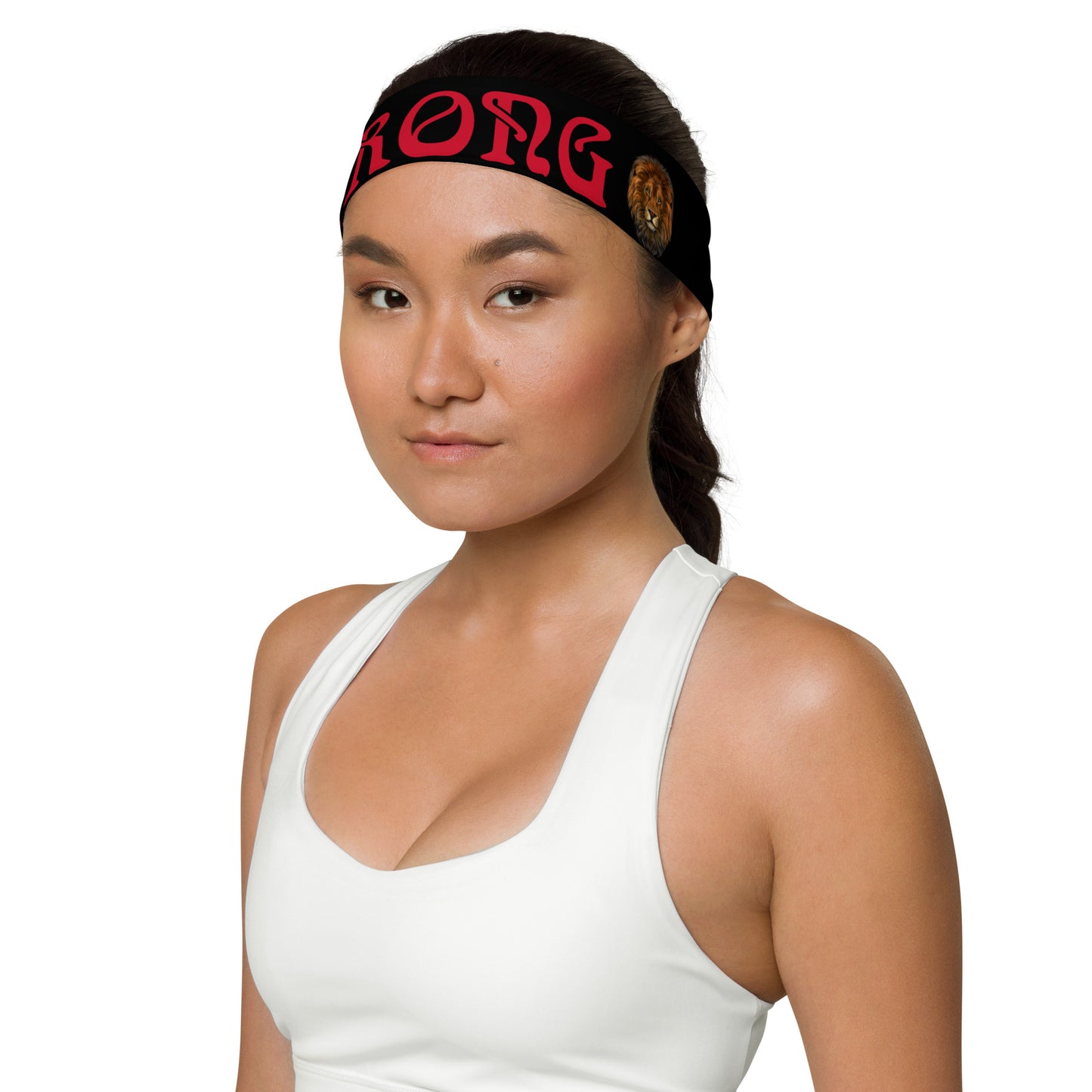 “STRONG” Black Headband W/Red Font