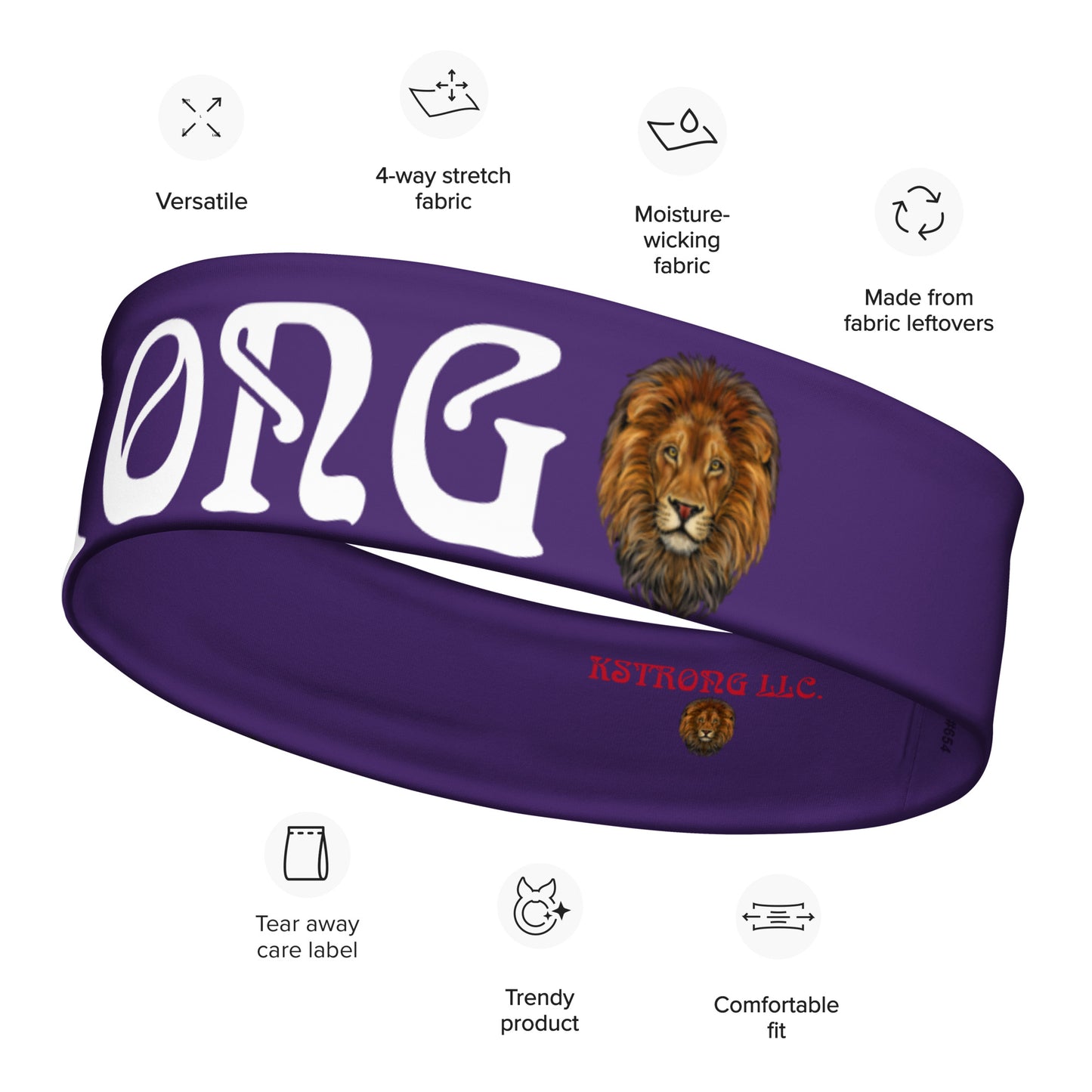 “STRONG” Purple Headband W/White Font