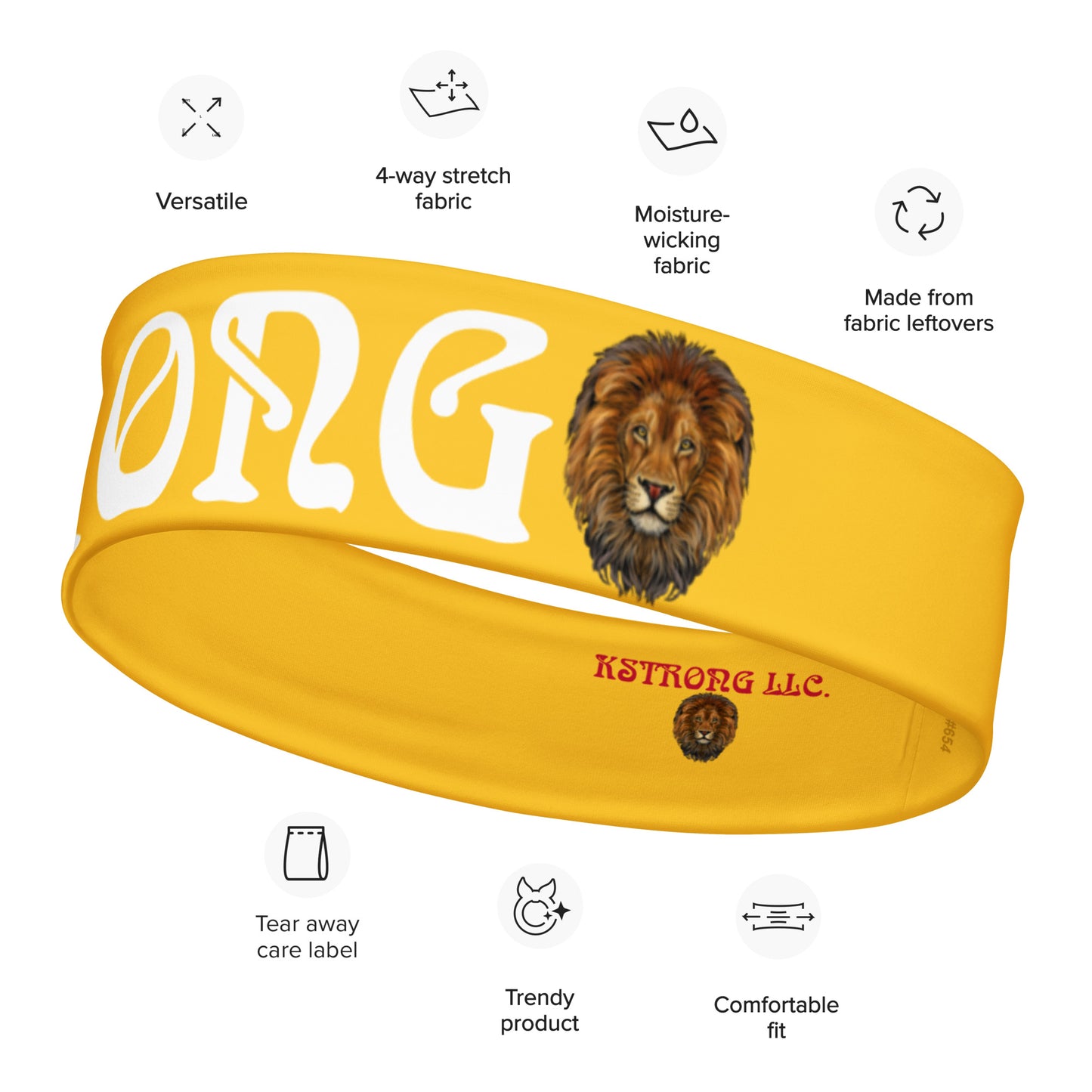 “STRONG” Yellow Headband W/White Font