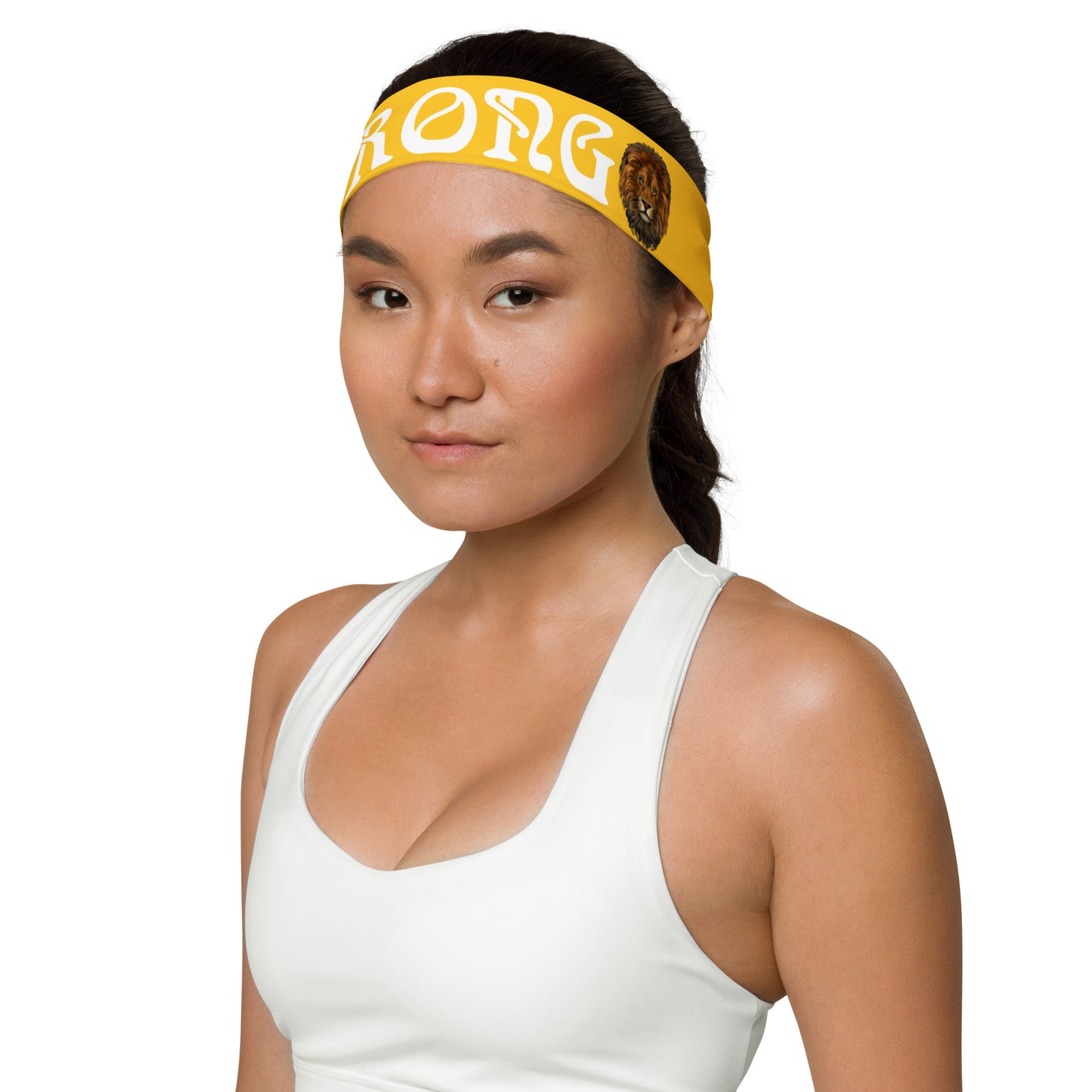 “STRONG” Yellow Headband W/White Font