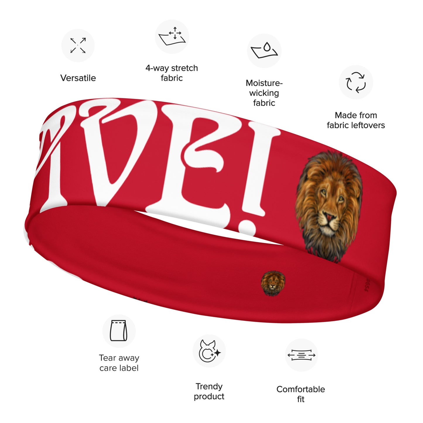 “BRAVE!” Red Headband W/White Font
