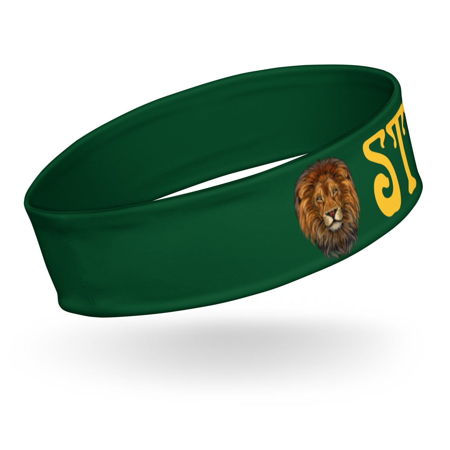 “STRONG” Green Headband W/Yellow Font