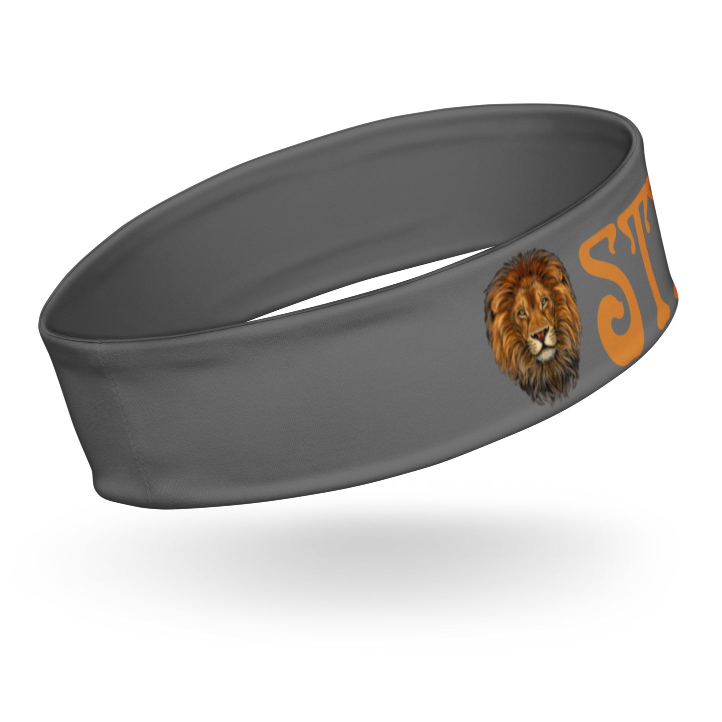 “STRONG” Grey Headband W/Brown Font