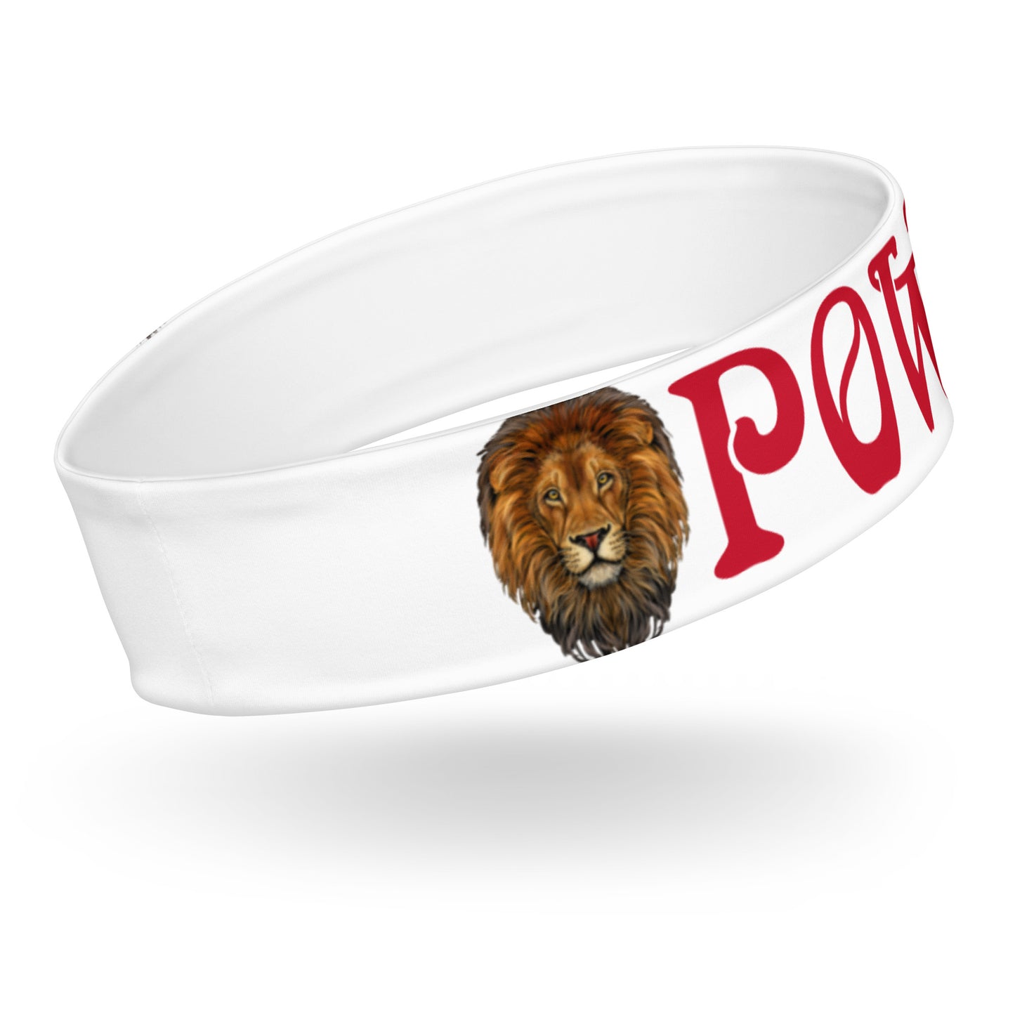 “POWERFUL!”White Headband W/Red Font