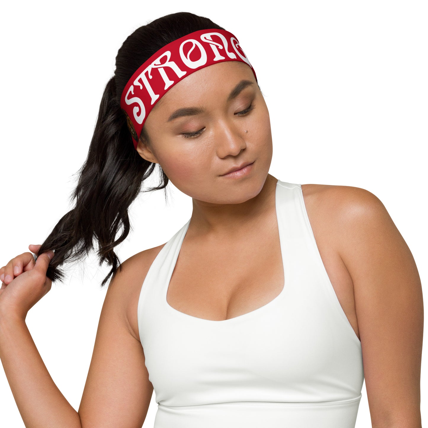 “STRONG” Red Headband W/White Font