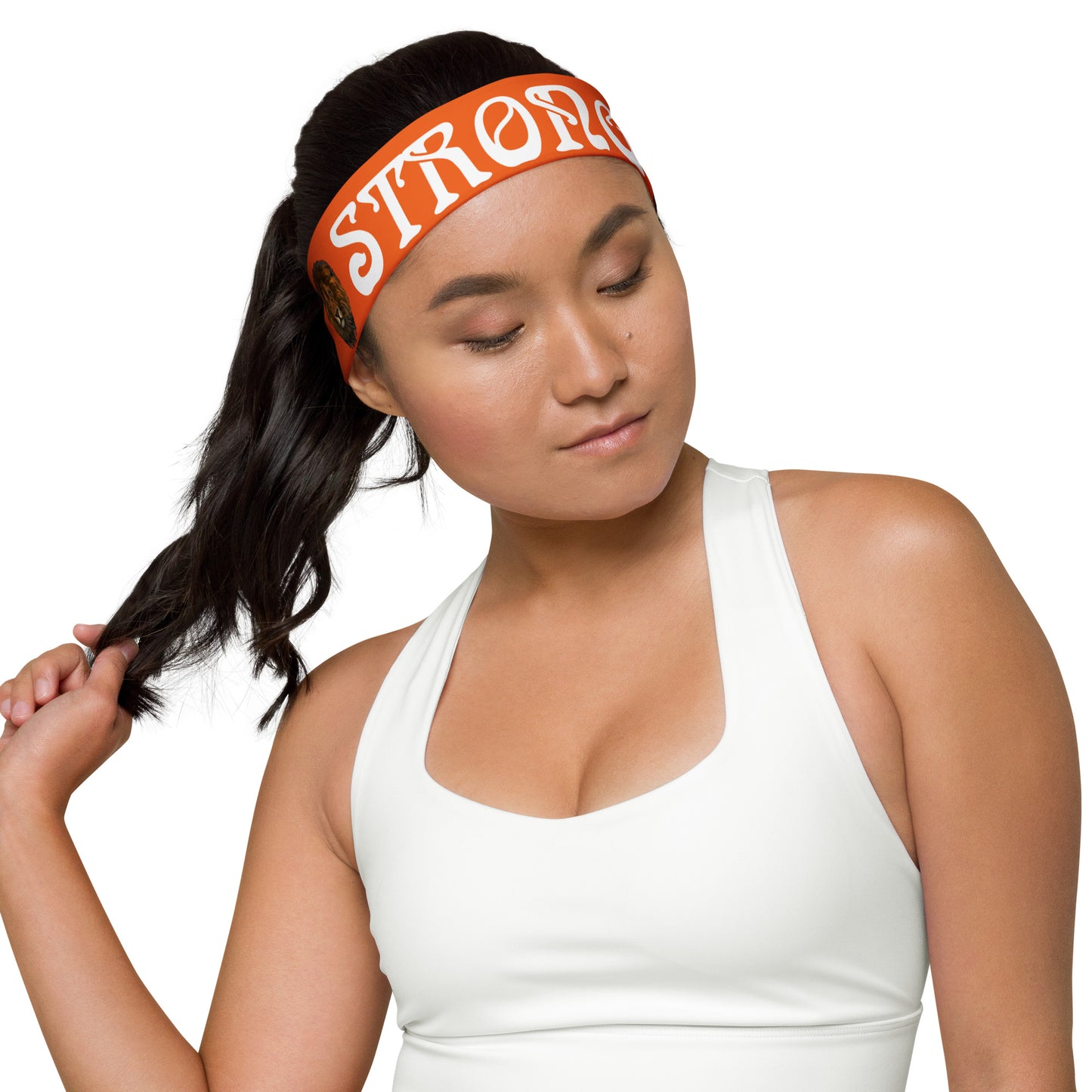 “STRONG” Orange Headband W/White Font