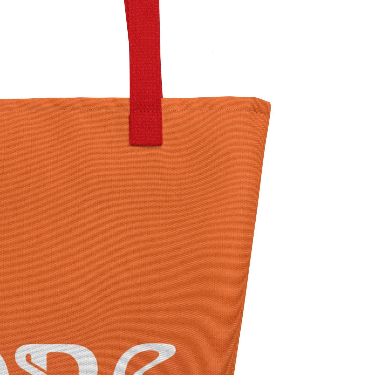 "STRONG"Orange Large Tote Bag W/White Font