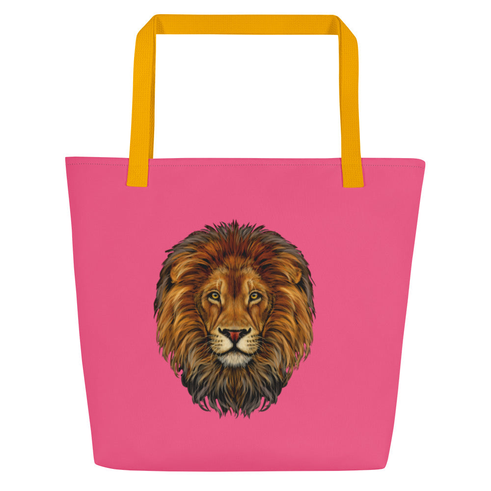 "STRONG"Cotton Candy Large Tote Bag W/Yellow Font