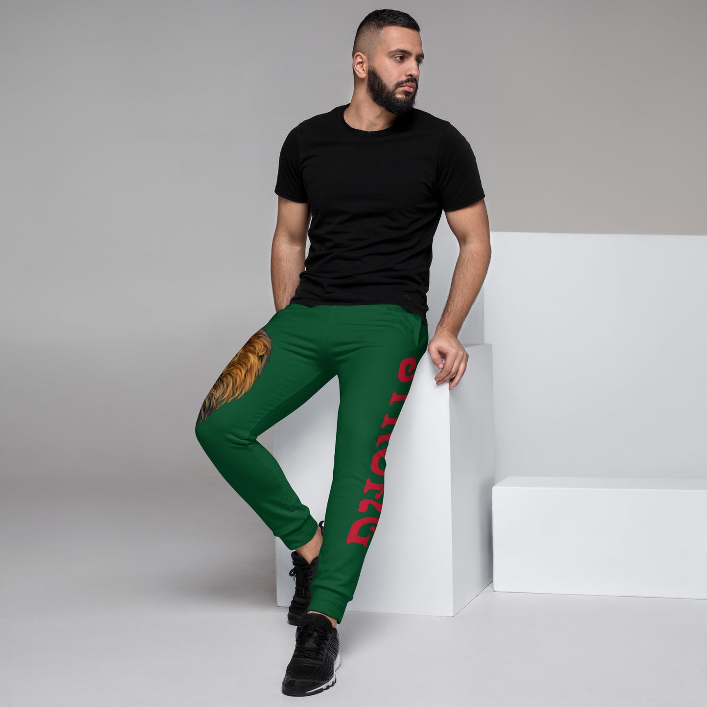 "STRONG"Green Men's Joggers W/Red Font