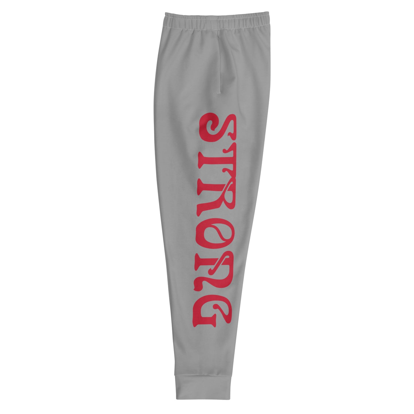"STRONG"Grey Men's Joggers W/Red Font