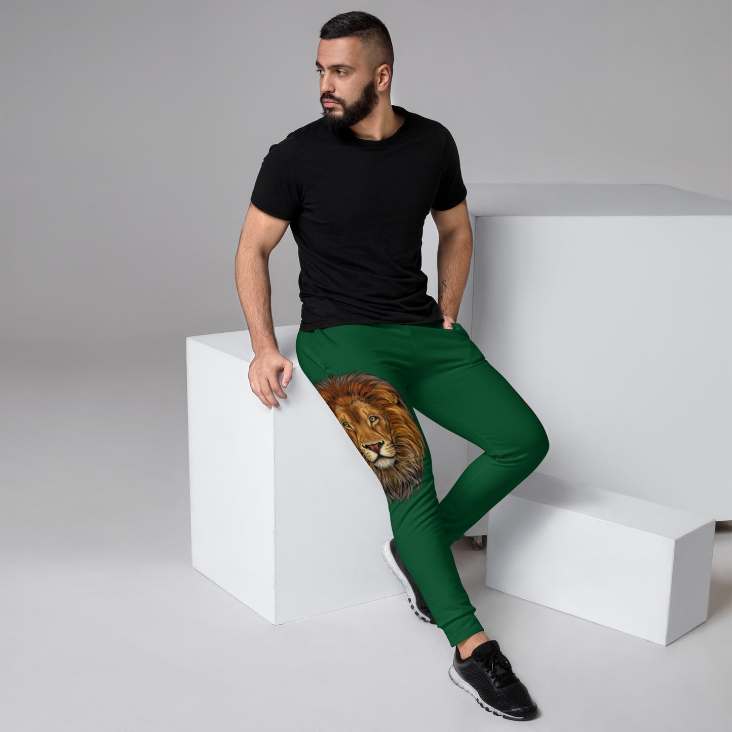 "STRONG"Green Men's Joggers W/Red Font